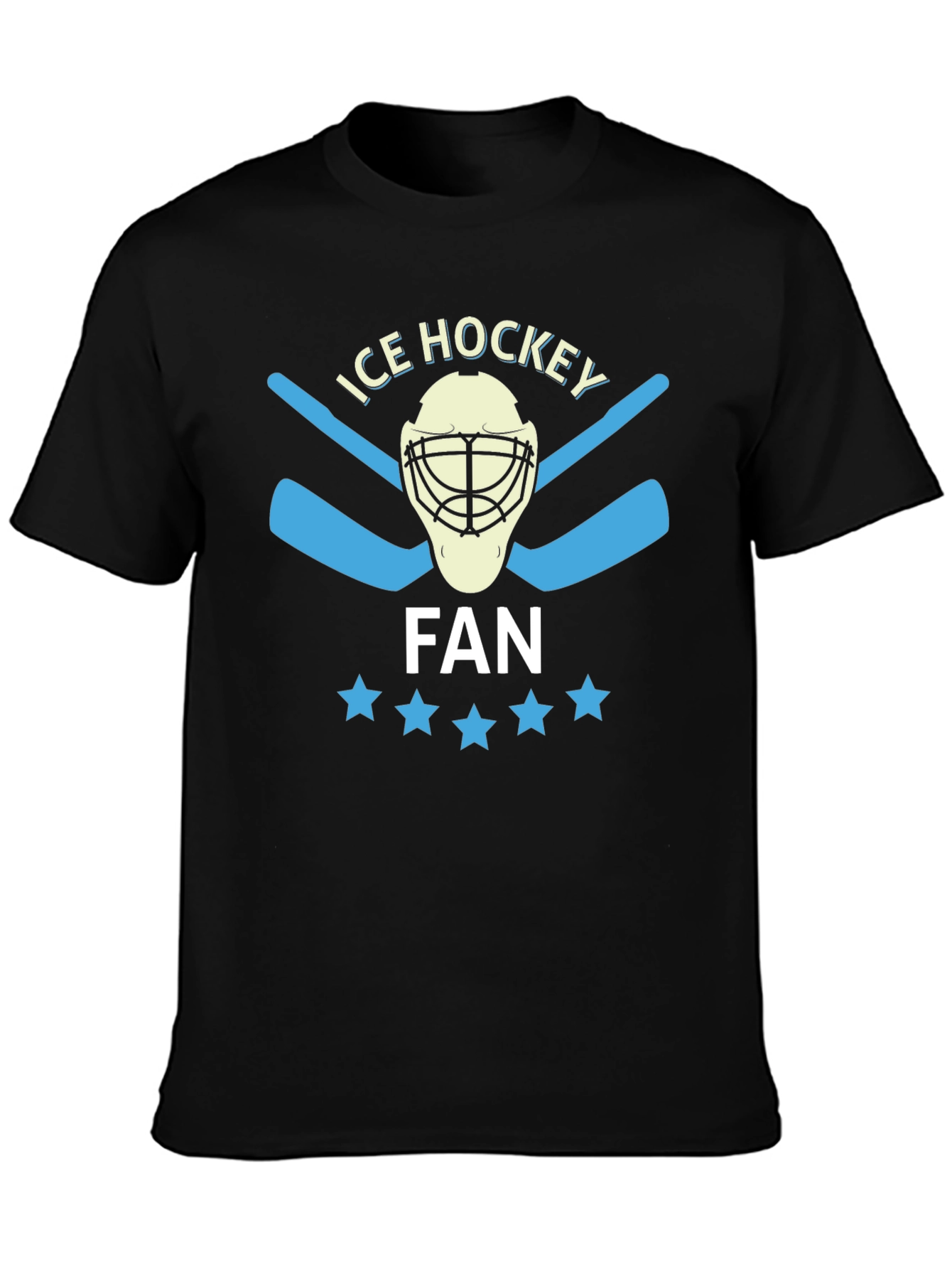 Ice Hockey Fan T-Shirt with Goalie Mask Design