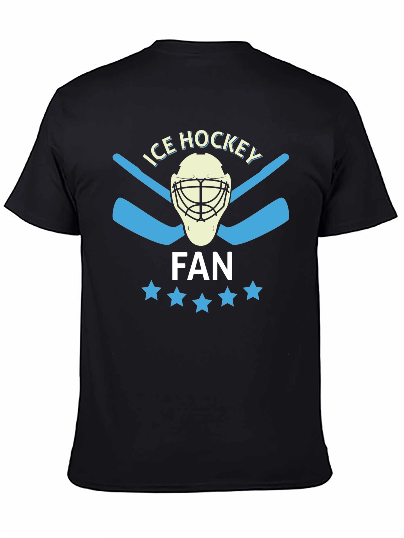 Ice Hockey Fan T-Shirt with Goalie Mask Design