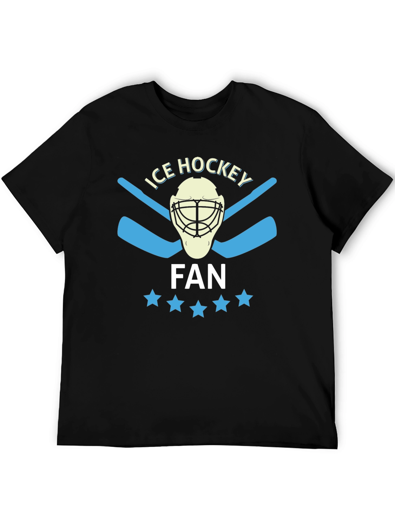 Ice Hockey Fan T-Shirt with Goalie Mask Design