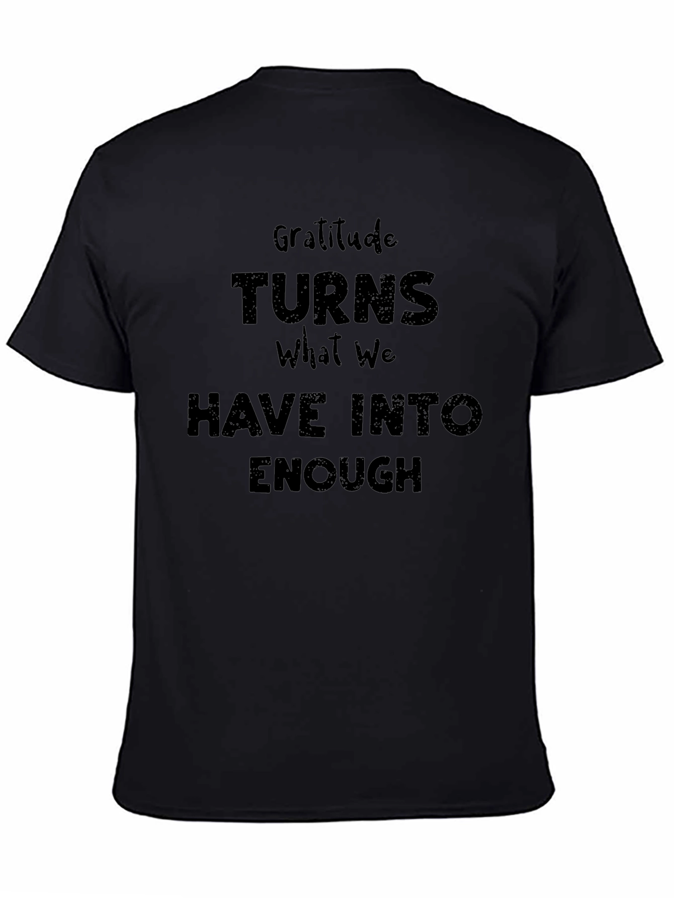Gratitude Graphic Tee - Black Cotton Blend