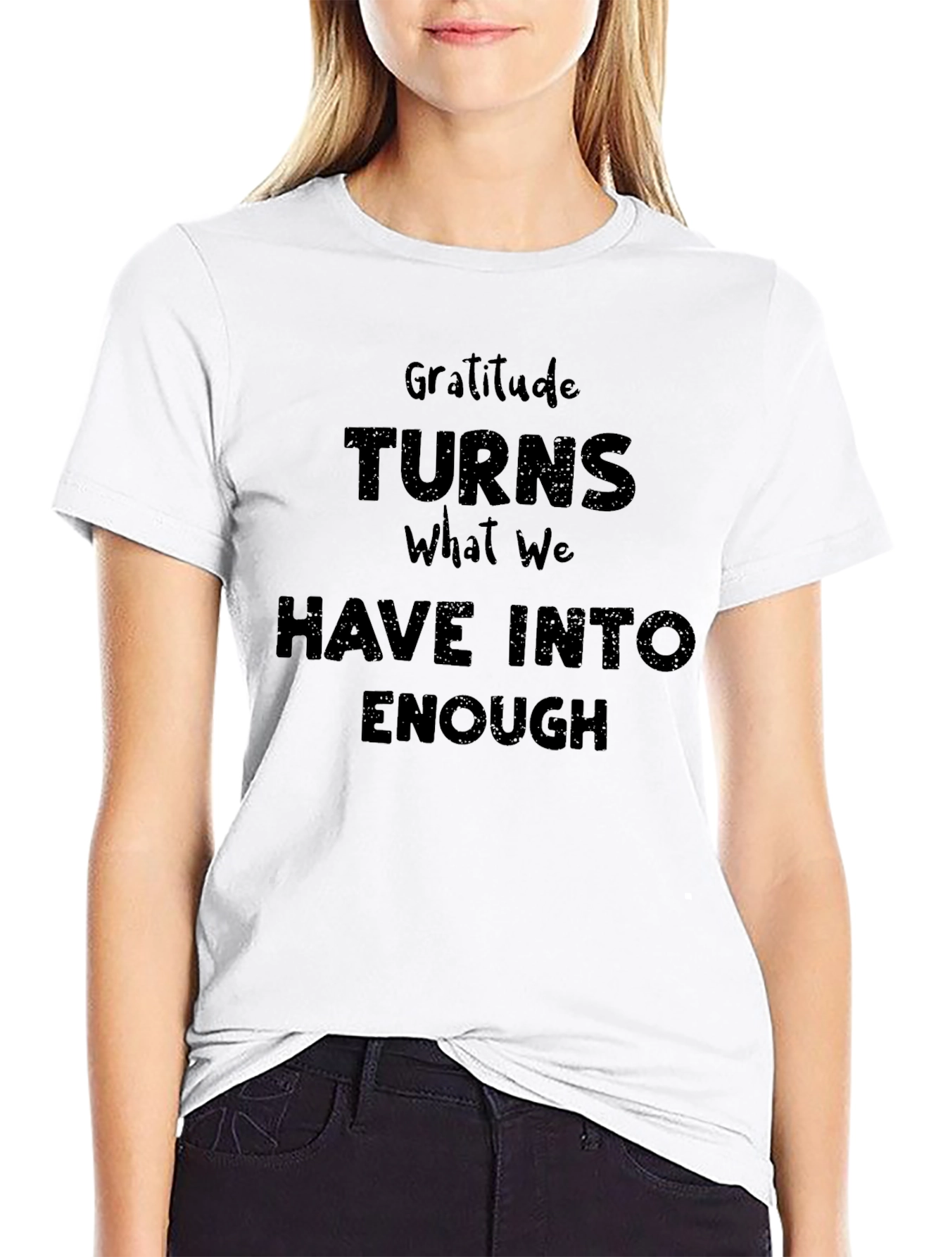 Gratitude Graphic Tee - Black Cotton Blend