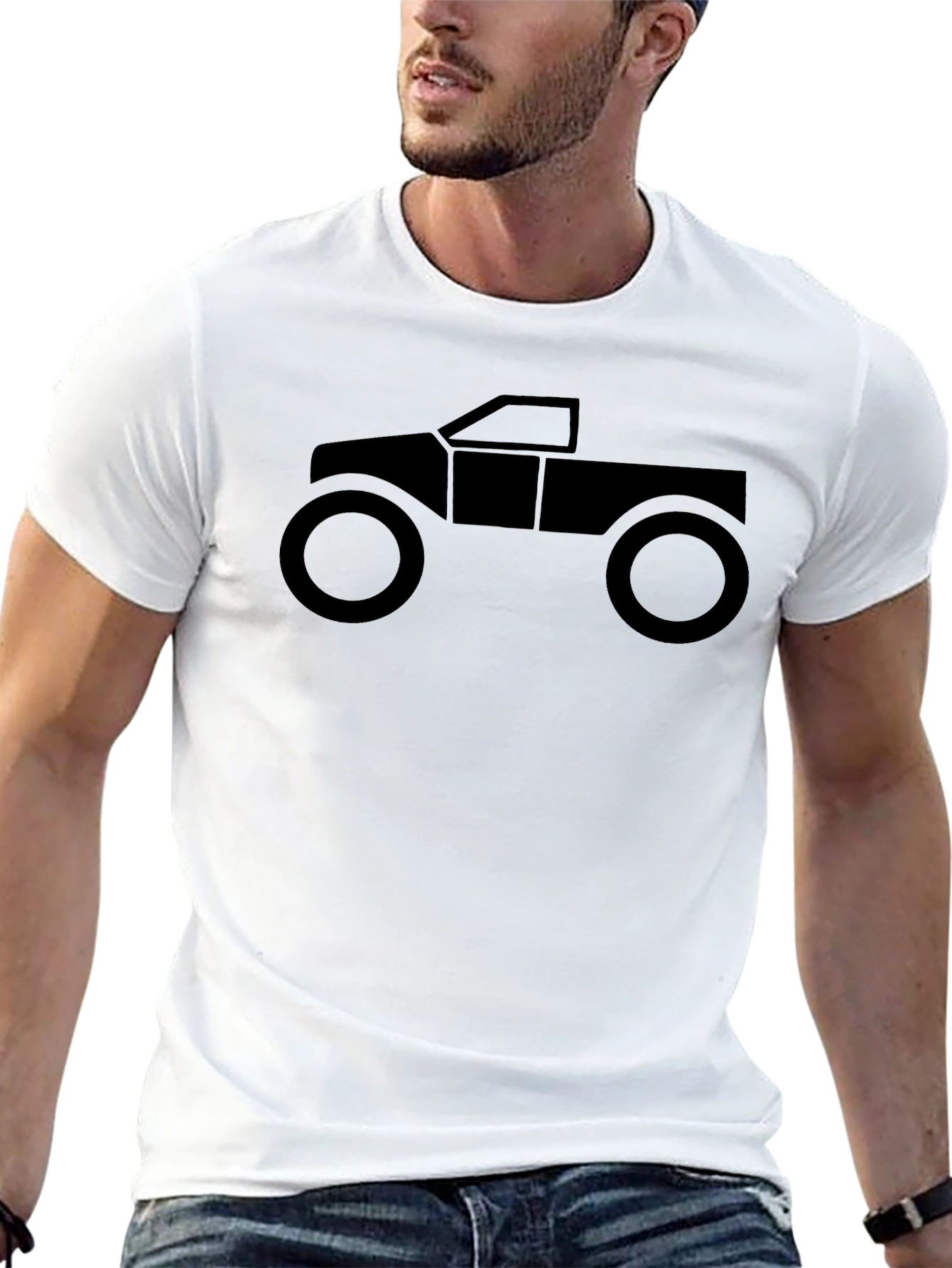 Off-Road Truck Graphic Tee - Black Cotton Casual