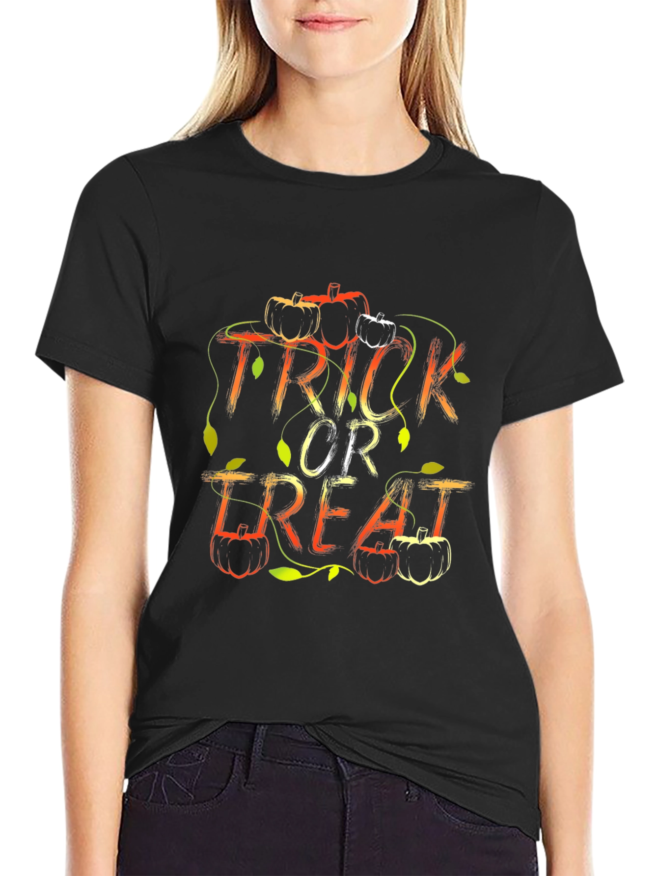 Trick or Treat Halloween T-Shirt - Pumpkin Design