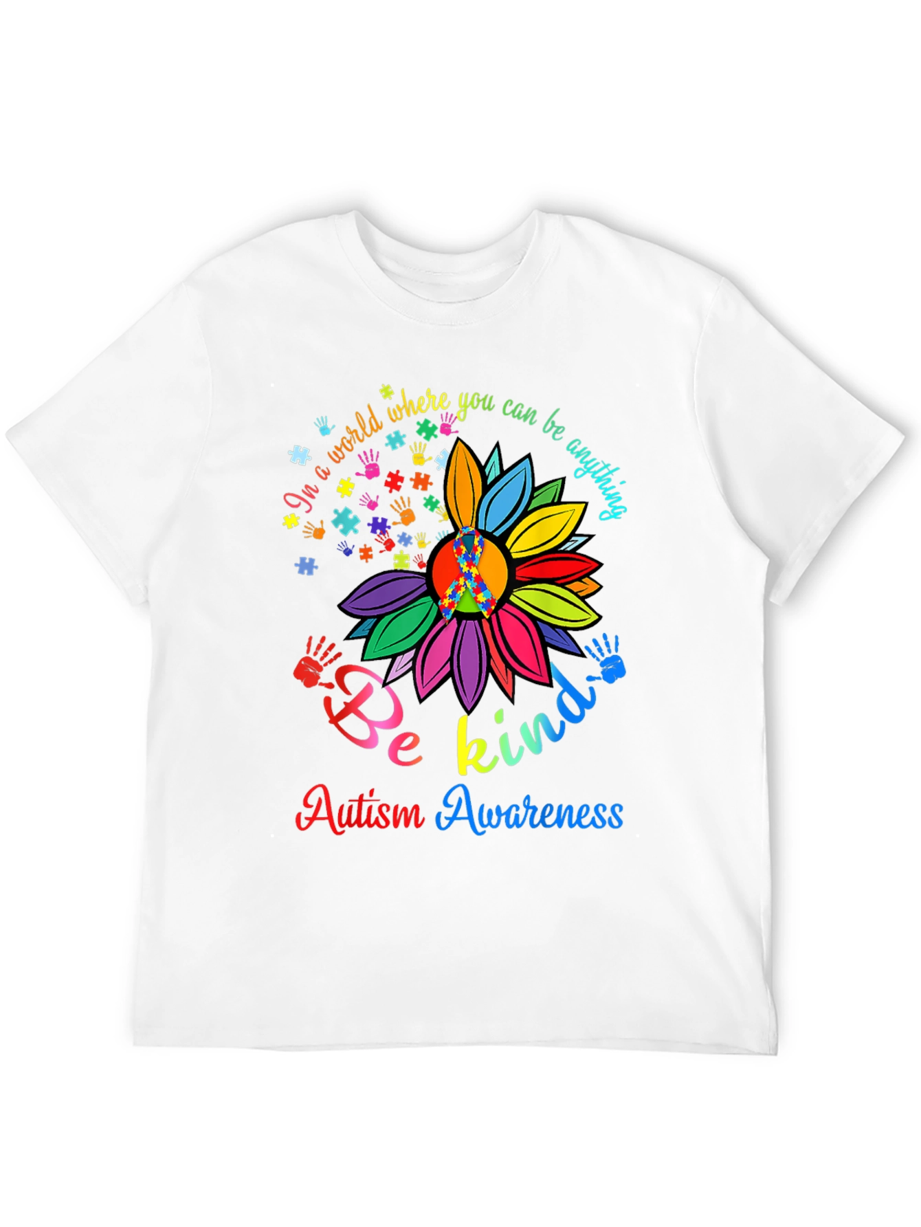 Autism Awareness T-Shirt - Be Kind Sunflower Tee
