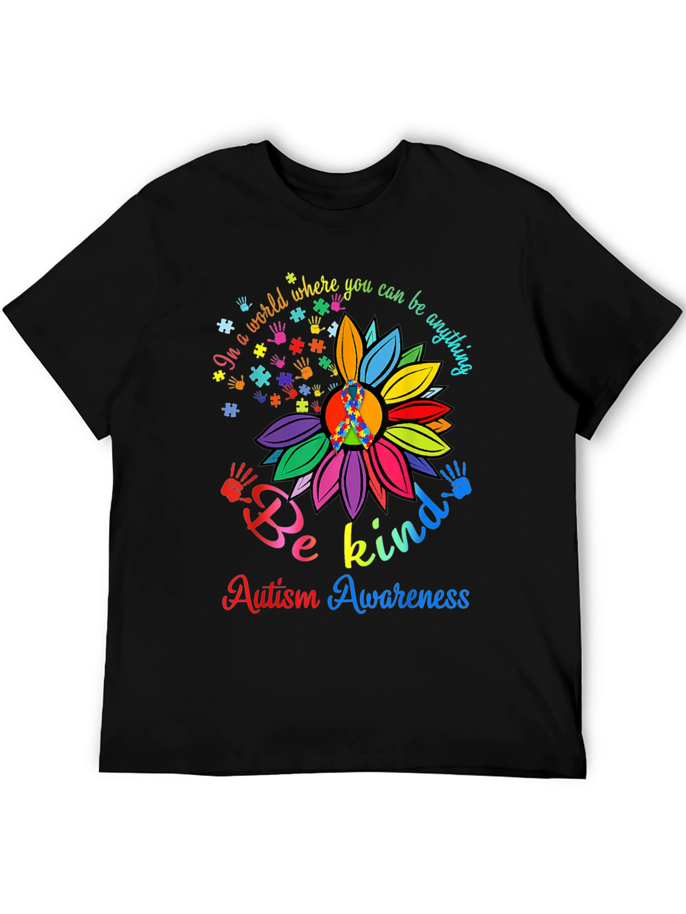 Autism Awareness T-Shirt - Be Kind Sunflower Tee