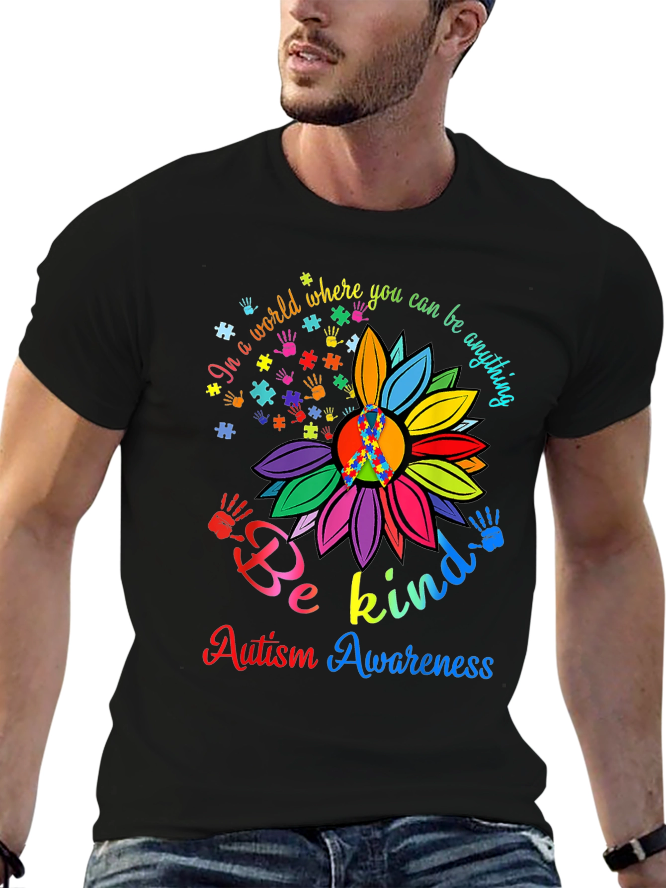Autism Awareness T-Shirt - Be Kind Sunflower Tee