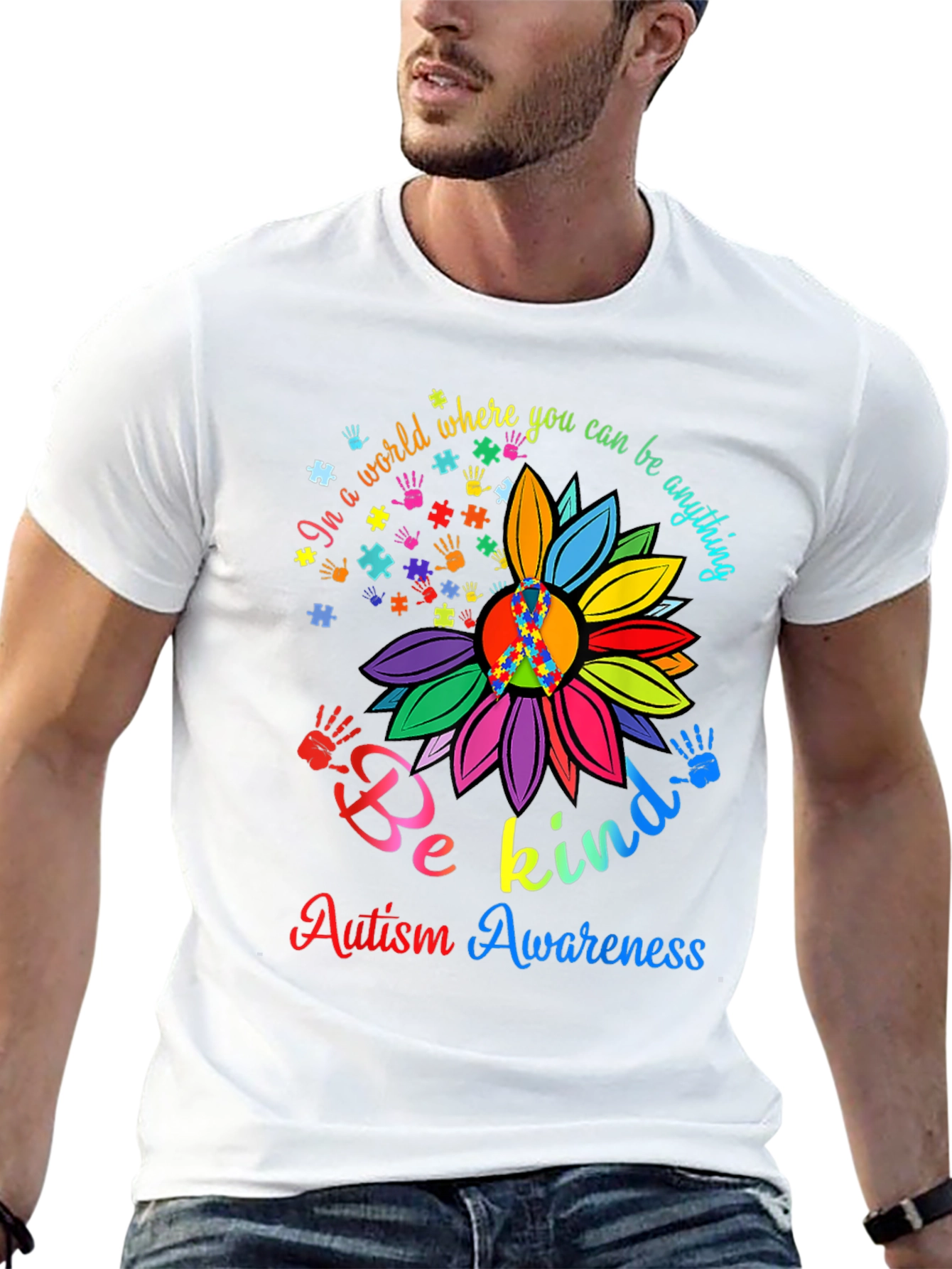 Autism Awareness T-Shirt - Be Kind Sunflower Tee