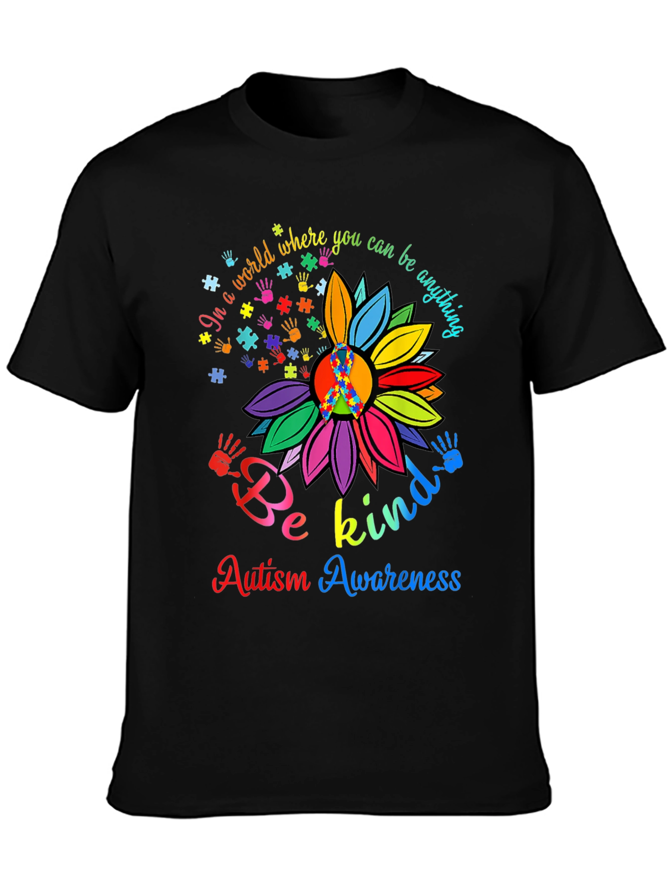 Autism Awareness T-Shirt - Be Kind Sunflower Tee