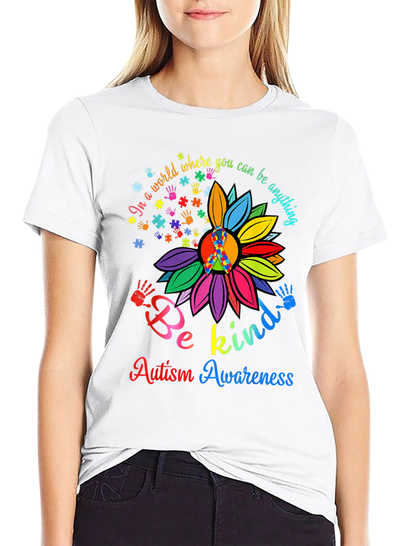 Autism Awareness T-Shirt - Be Kind Sunflower Tee