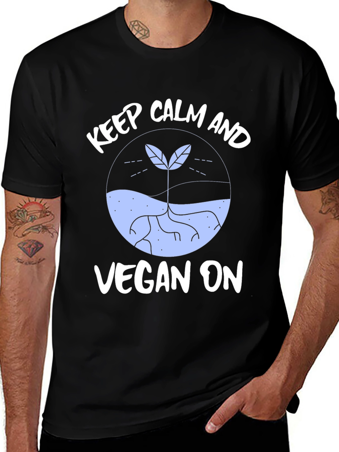 Keep Calm & Vegan On Graphic Tee