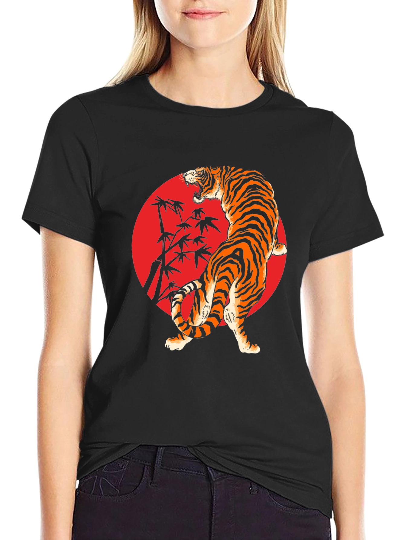 Tiger Graphic Tee - Black T-Shirt with Bold Design