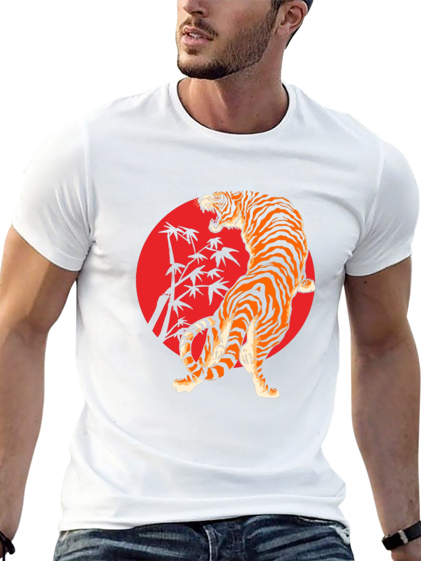 Tiger Graphic Tee - Black T-Shirt with Bold Design
