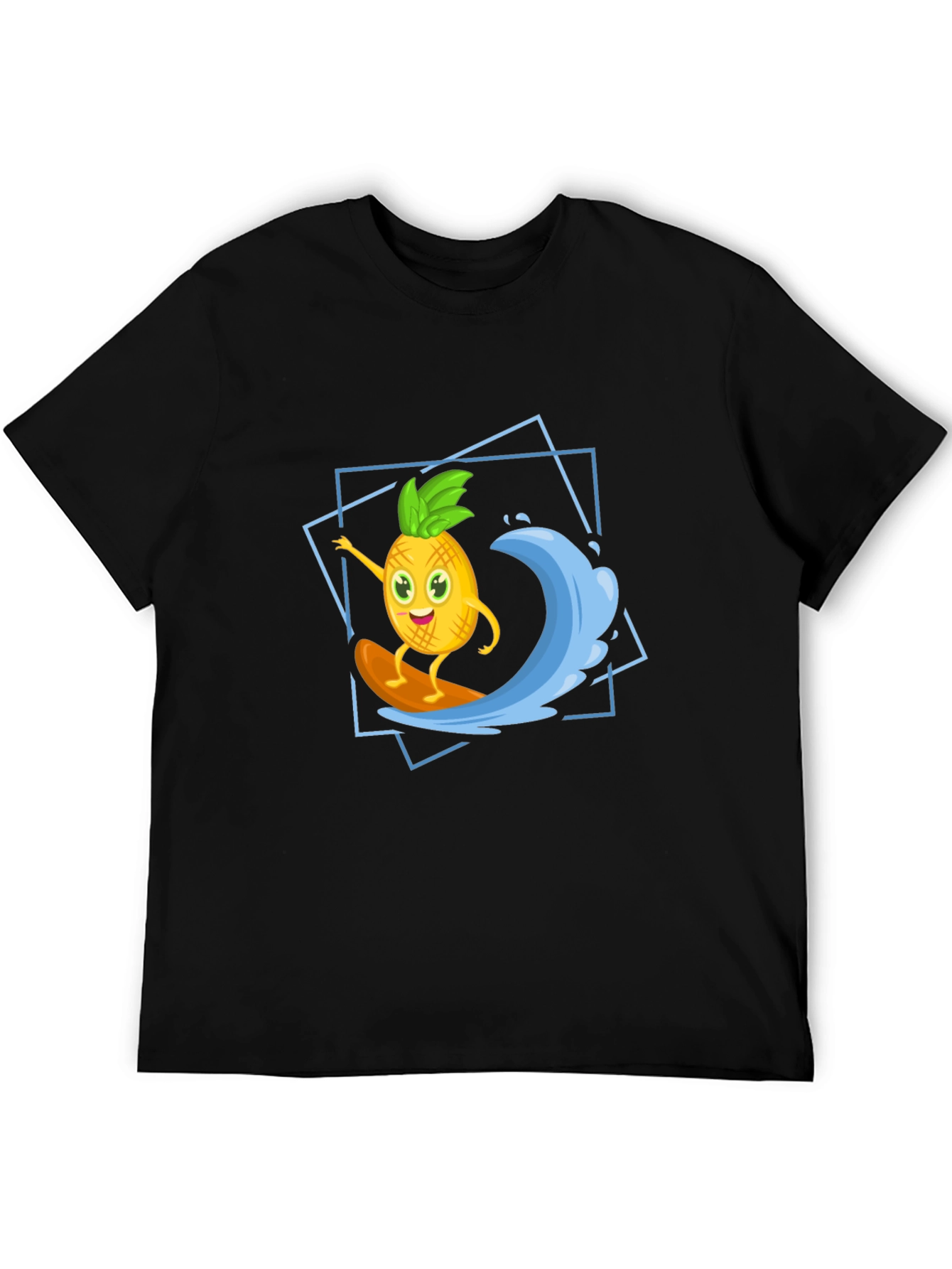 Funny Pineapple Surfing Graphic T-Shirt