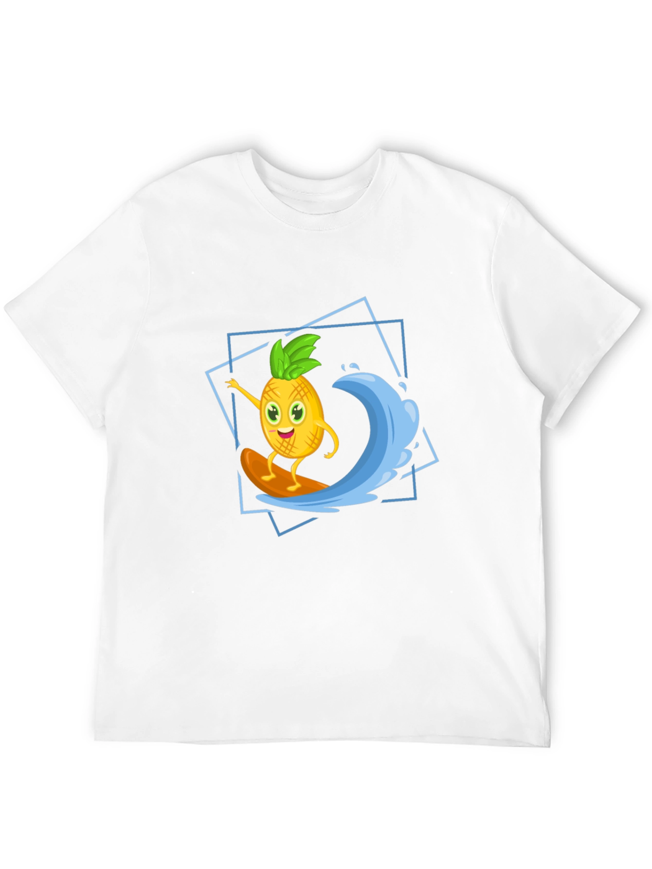Funny Pineapple Surfing Graphic T-Shirt