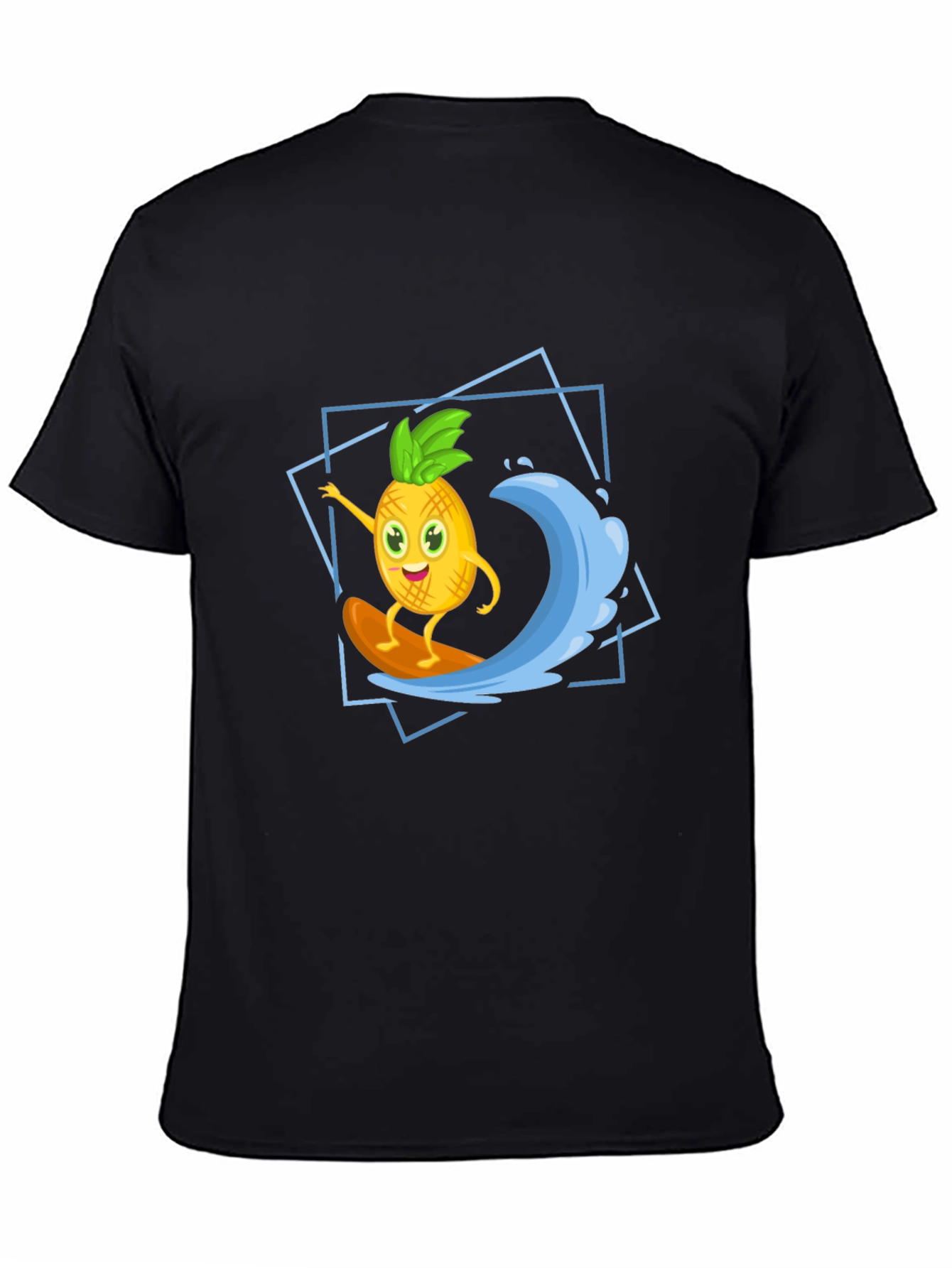 Funny Pineapple Surfing Graphic T-Shirt