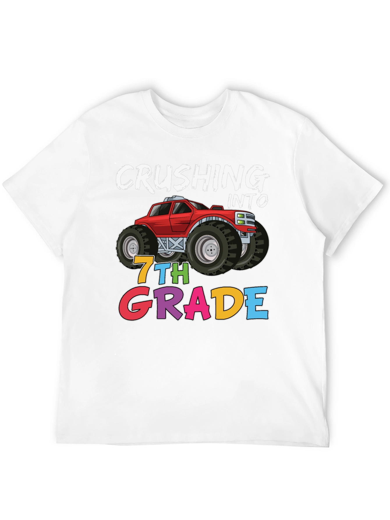 Crushing Into 7th Grade Monster Truck Tee