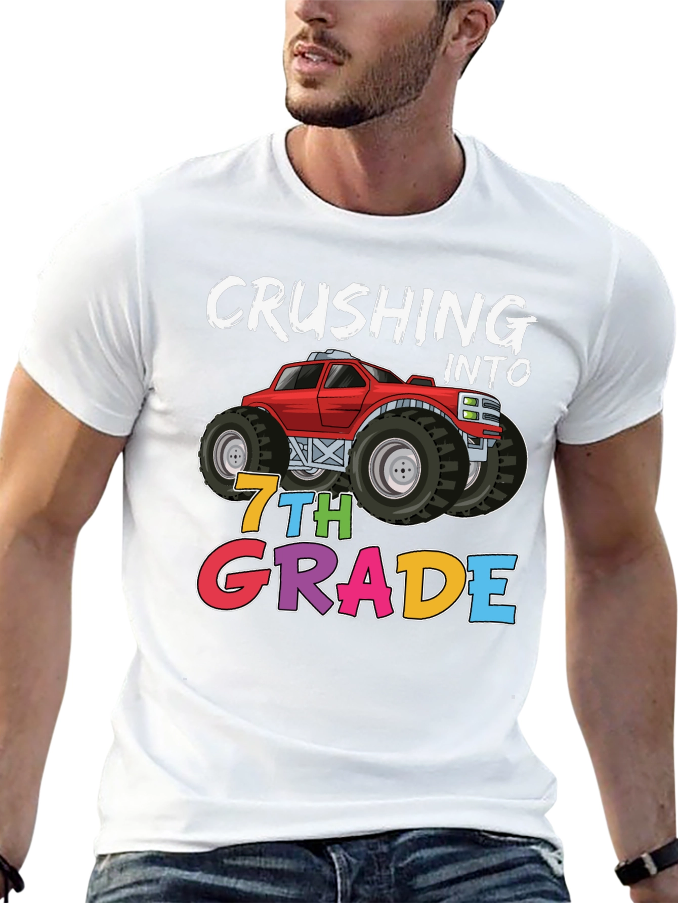 Crushing Into 7th Grade Monster Truck Tee