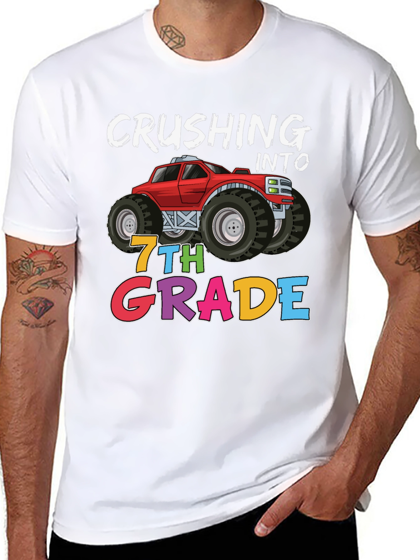 Crushing Into 7th Grade Monster Truck Tee