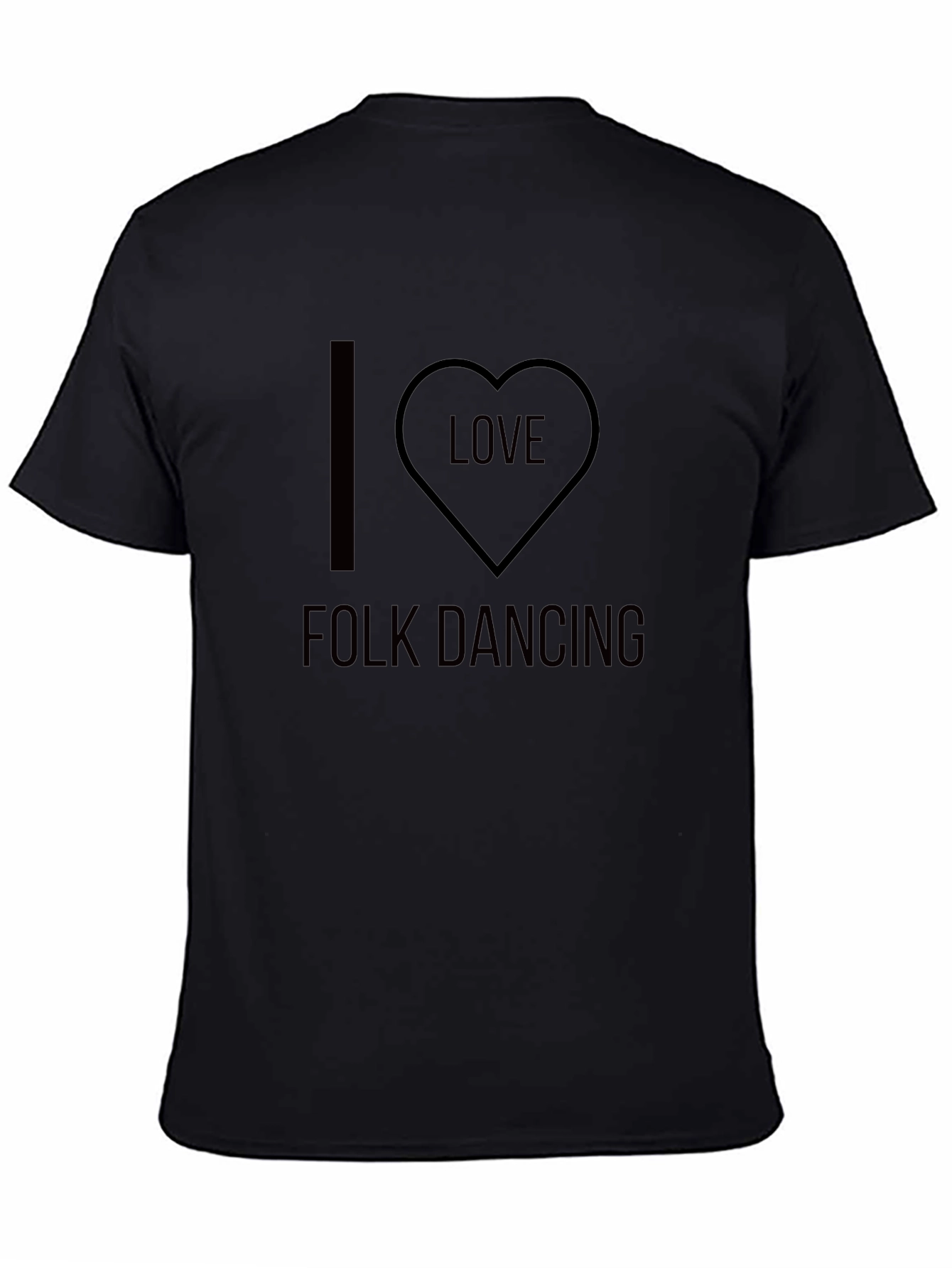 I Love Folk Dancing Black T-Shirt