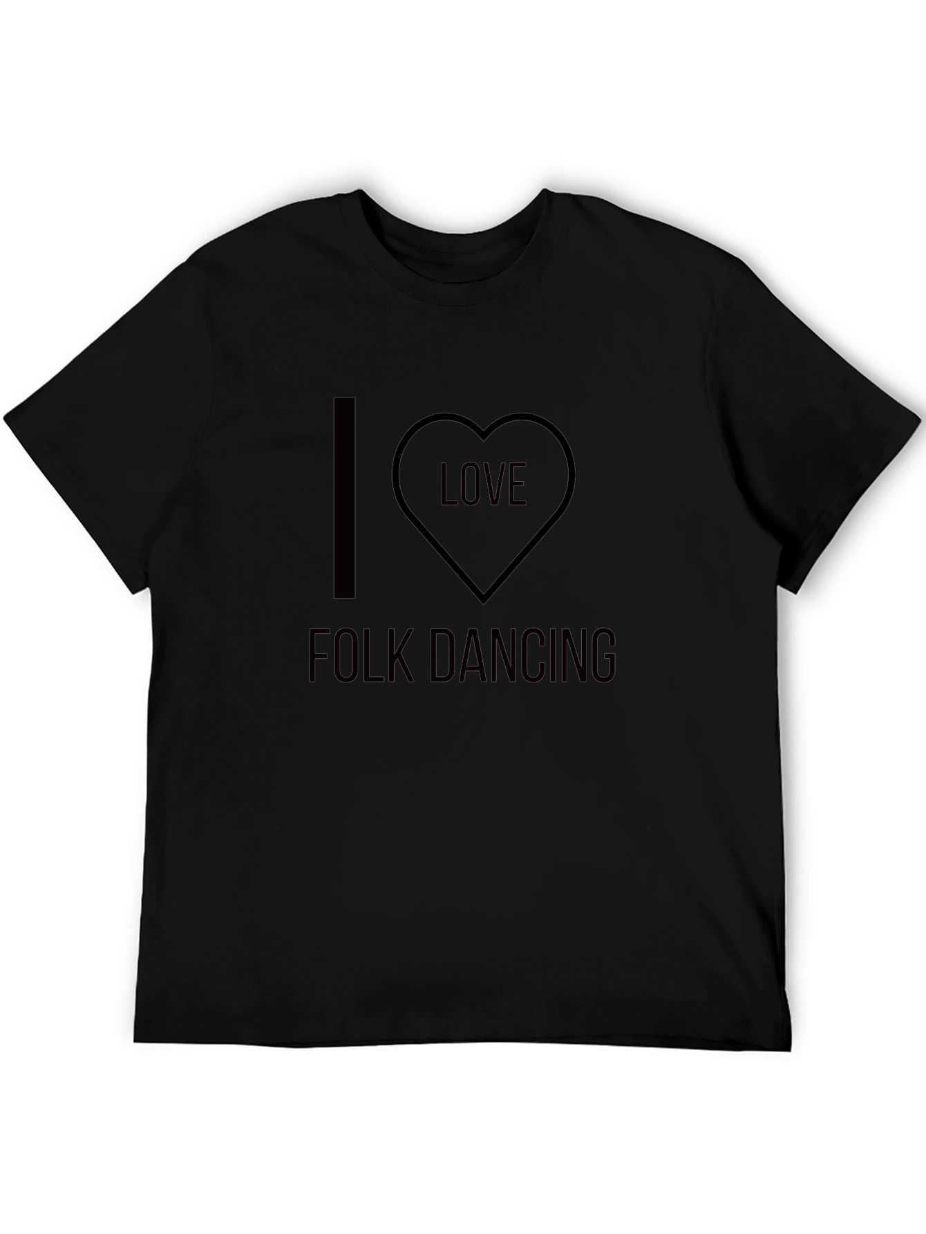 I Love Folk Dancing Black T-Shirt