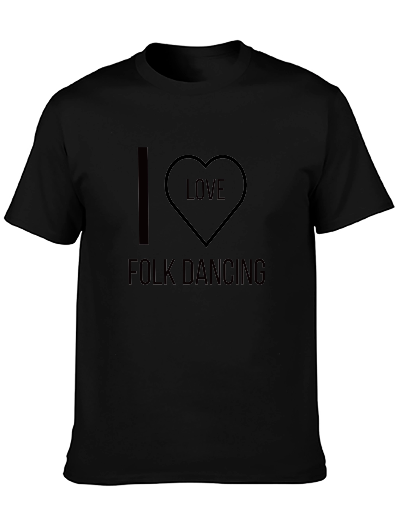 I Love Folk Dancing Black T-Shirt