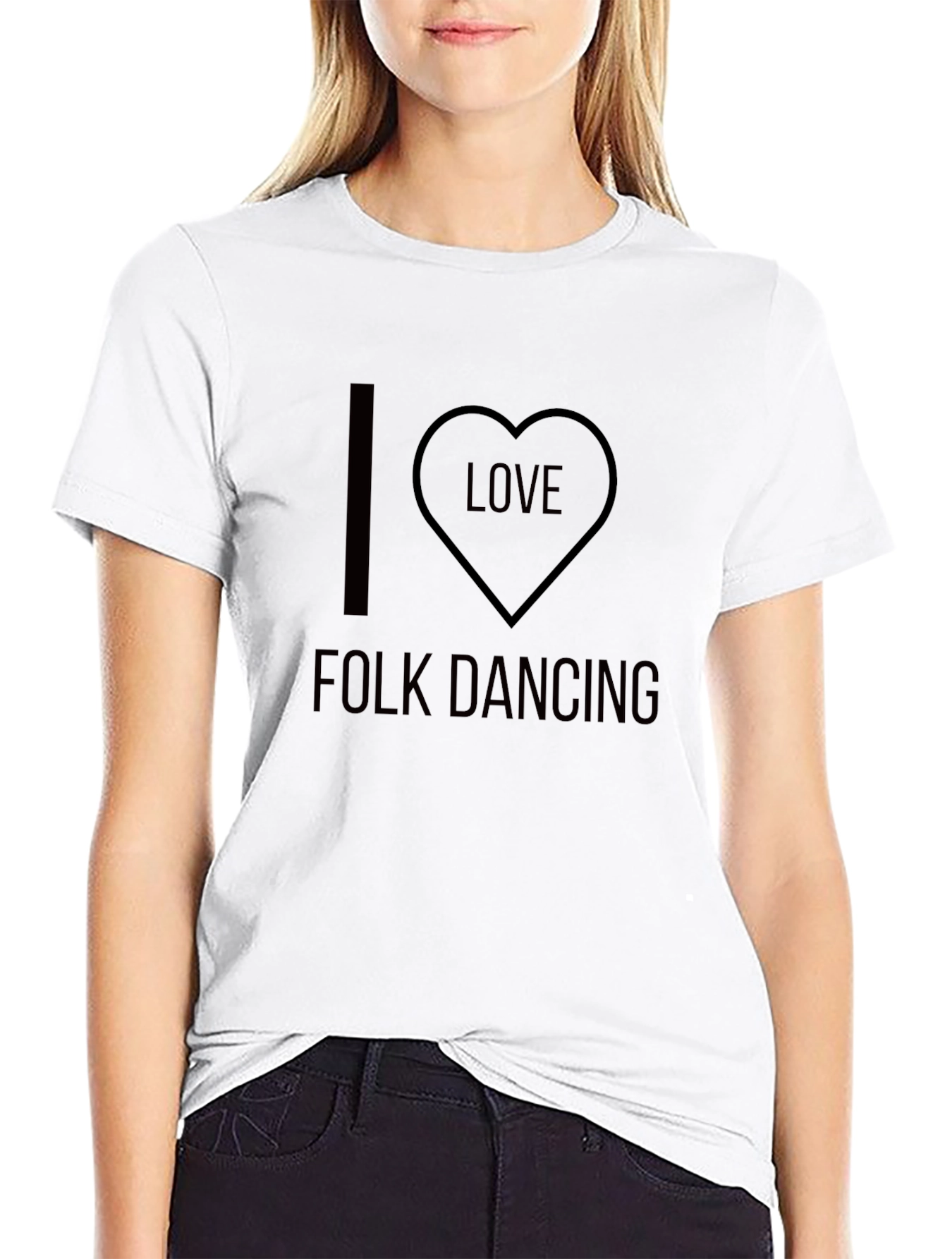 I Love Folk Dancing Black T-Shirt