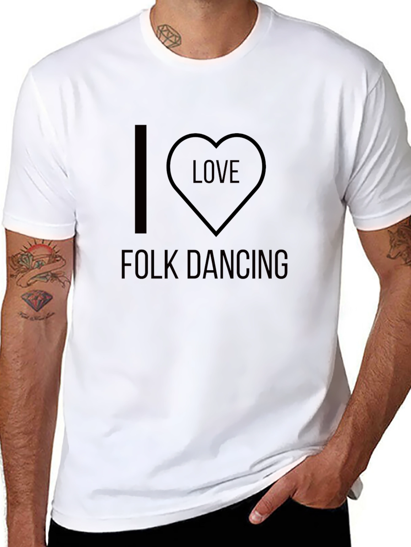 I Love Folk Dancing Black T-Shirt
