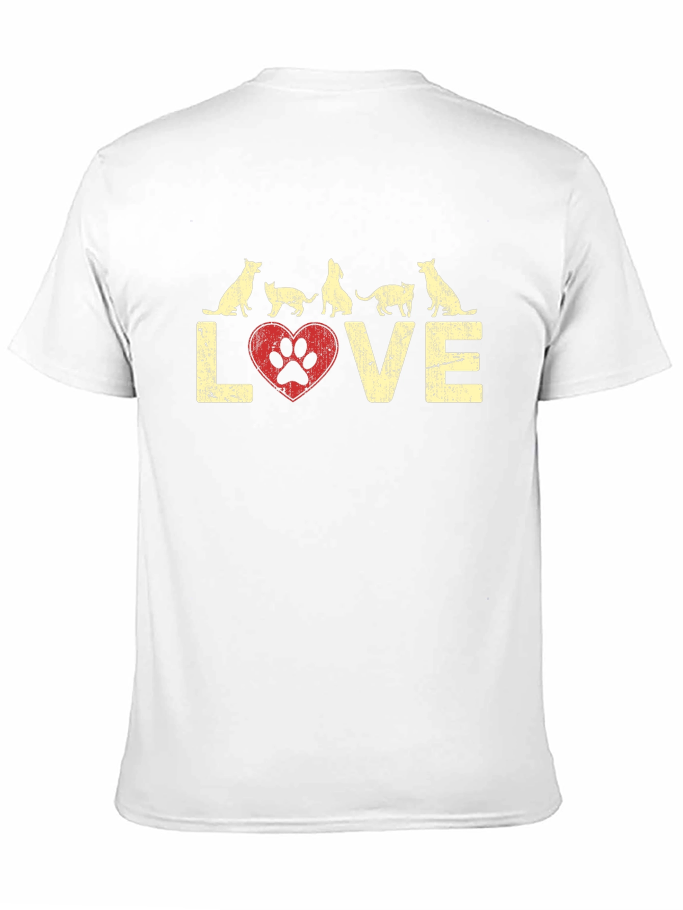 Love Dogs Cats Paw Print Graphic Tee