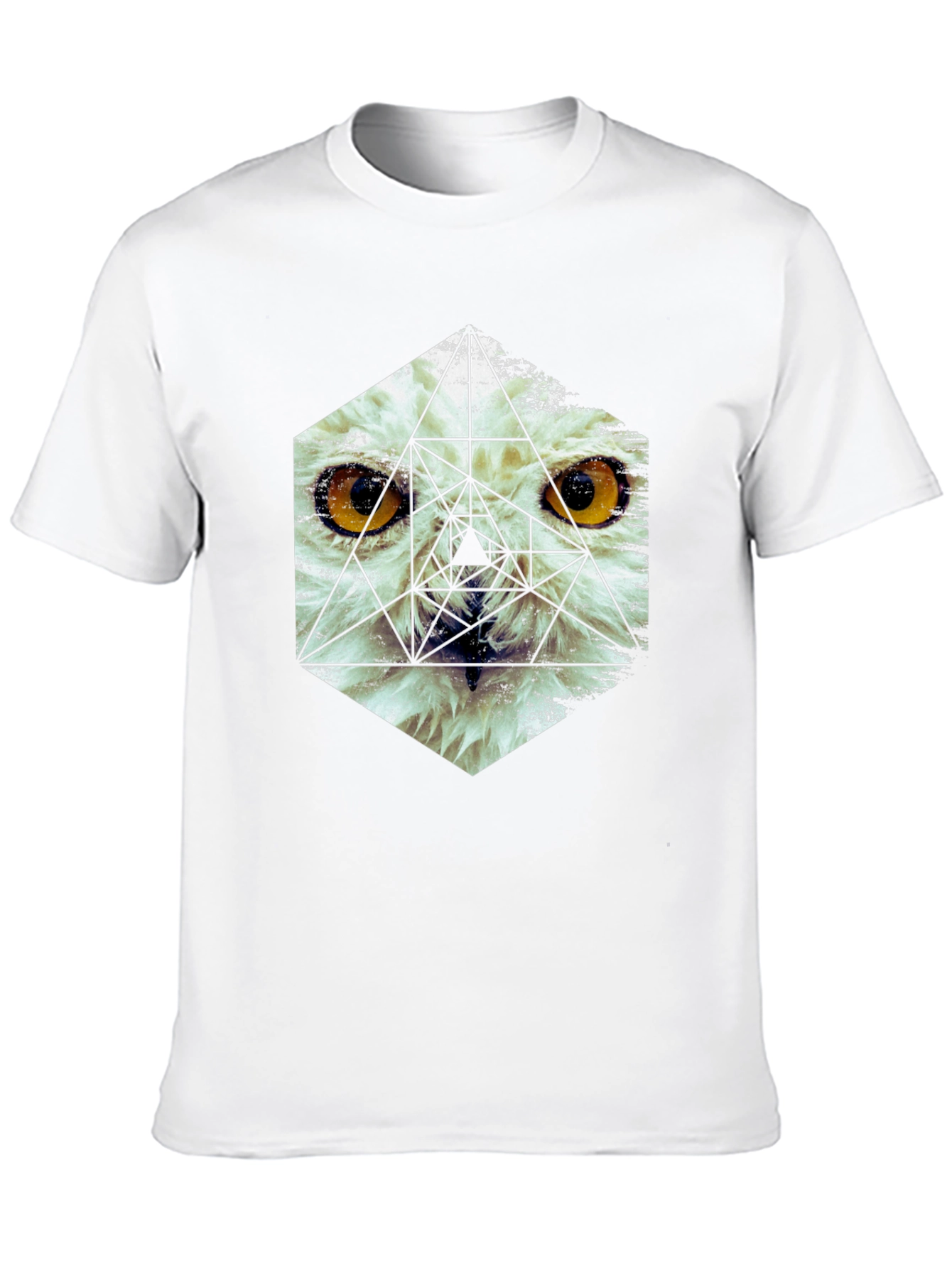 Geometric Owl Graphic T-Shirt - Modern Unisex Tee