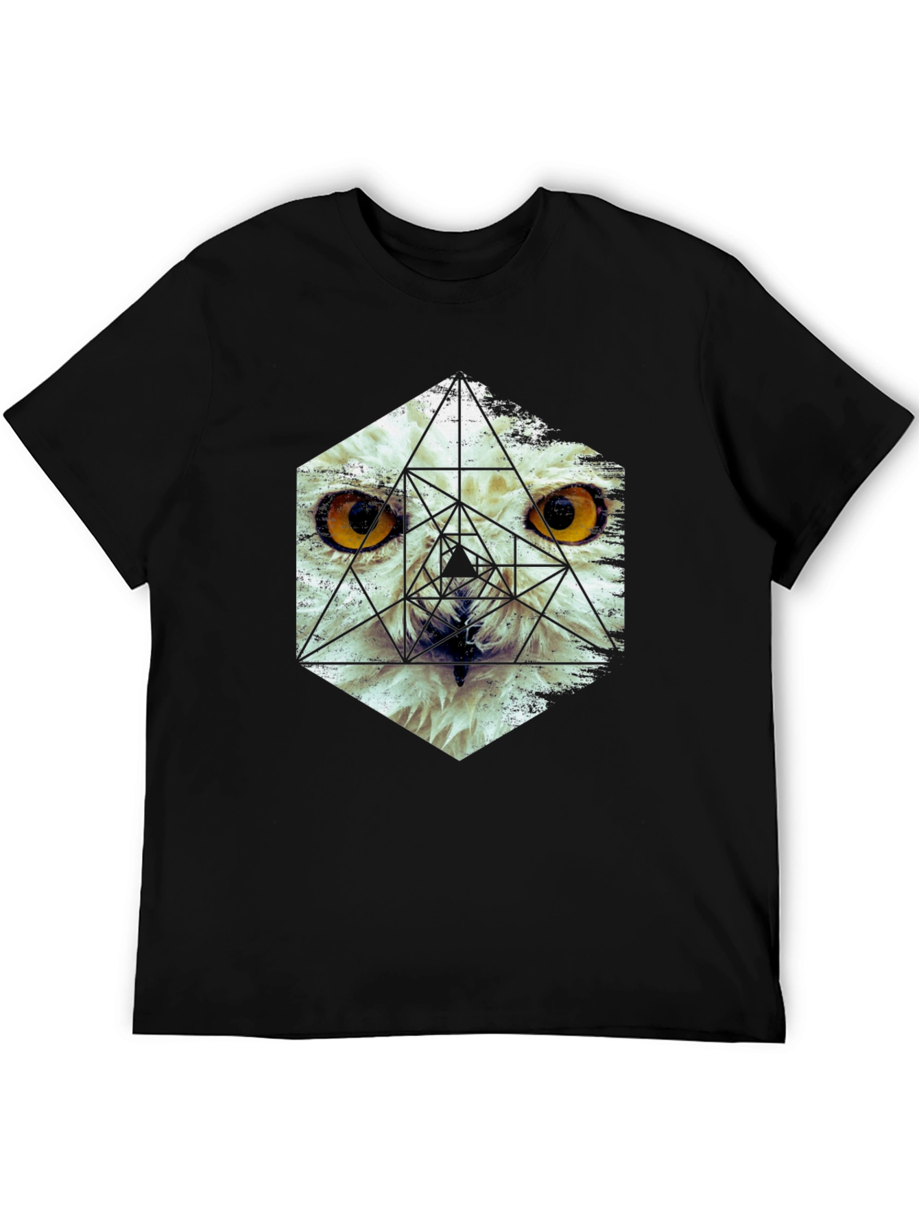 Geometric Owl Graphic T-Shirt - Modern Unisex Tee