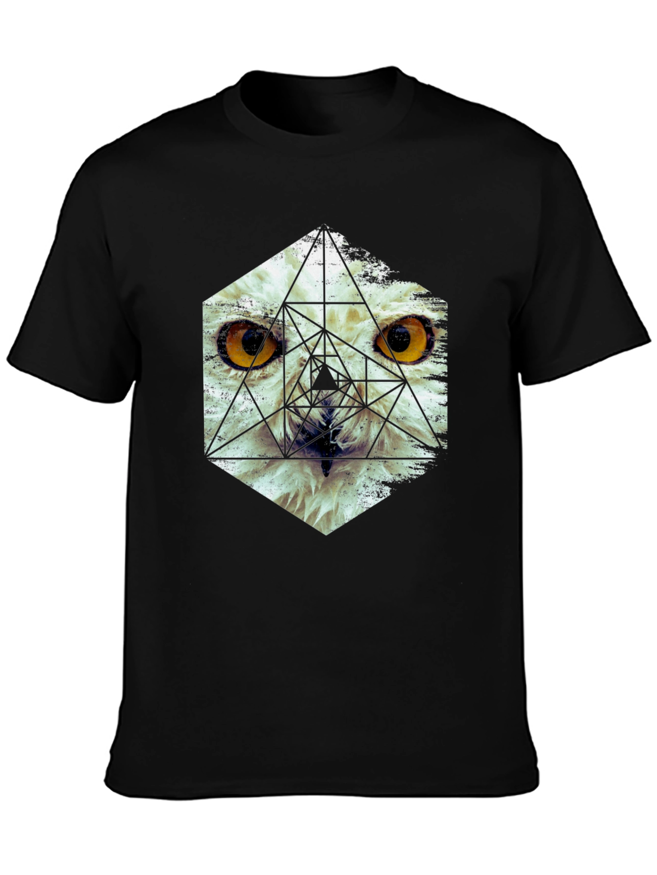 Geometric Owl Graphic T-Shirt - Modern Unisex Tee