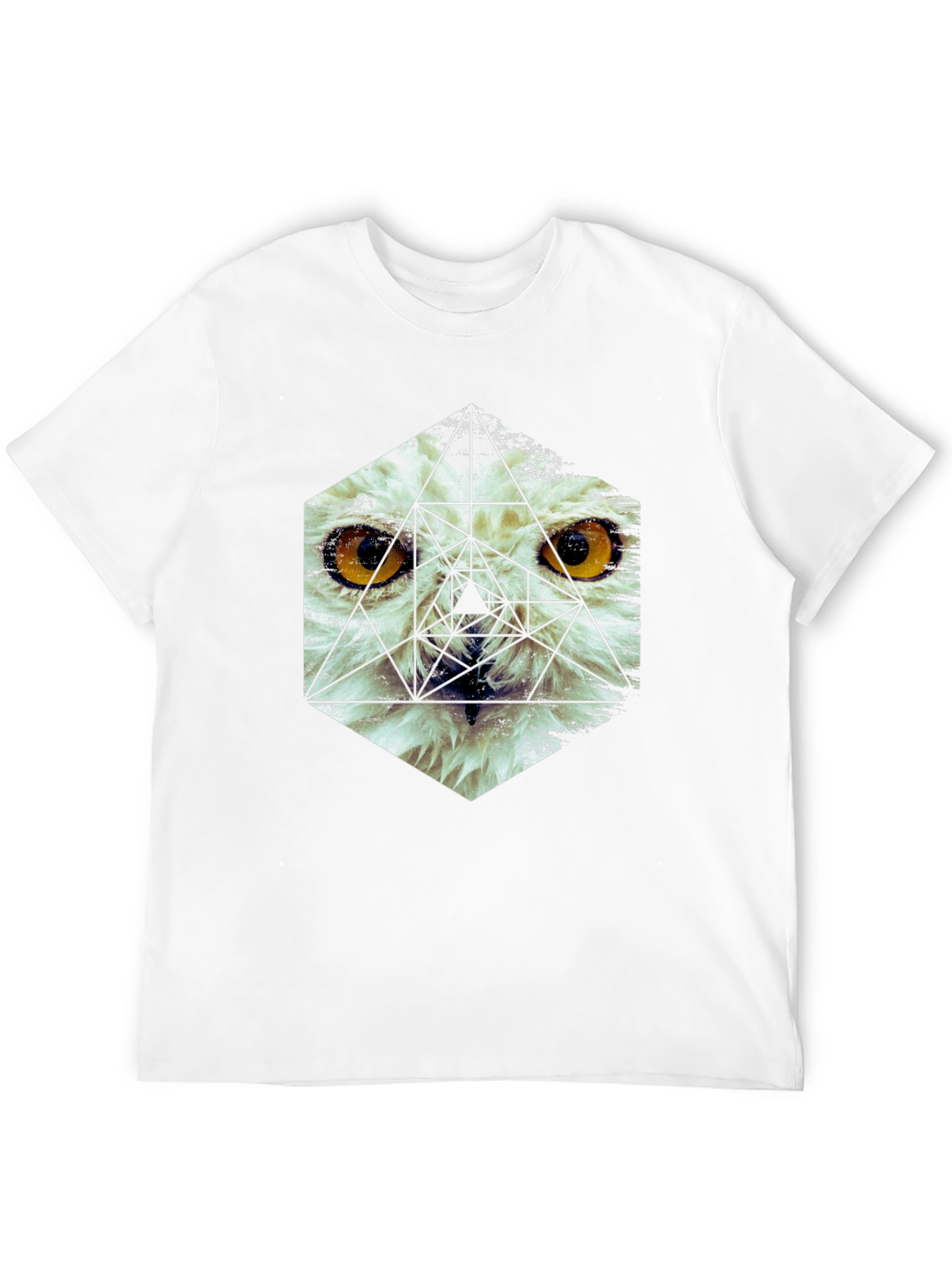 Geometric Owl Graphic T-Shirt - Modern Unisex Tee