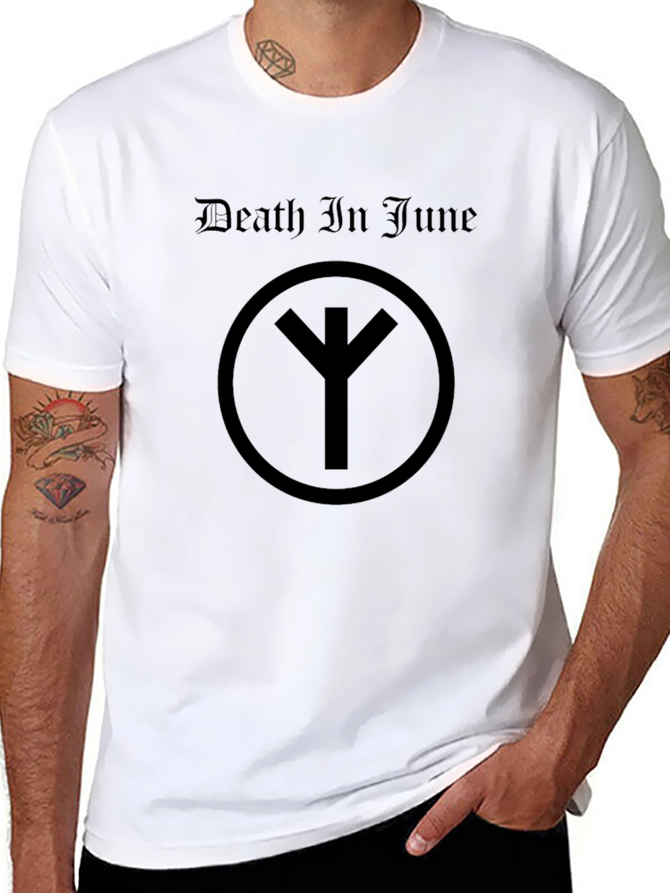 Death In June Black T-Shirt Occult Rune Graphic Tee