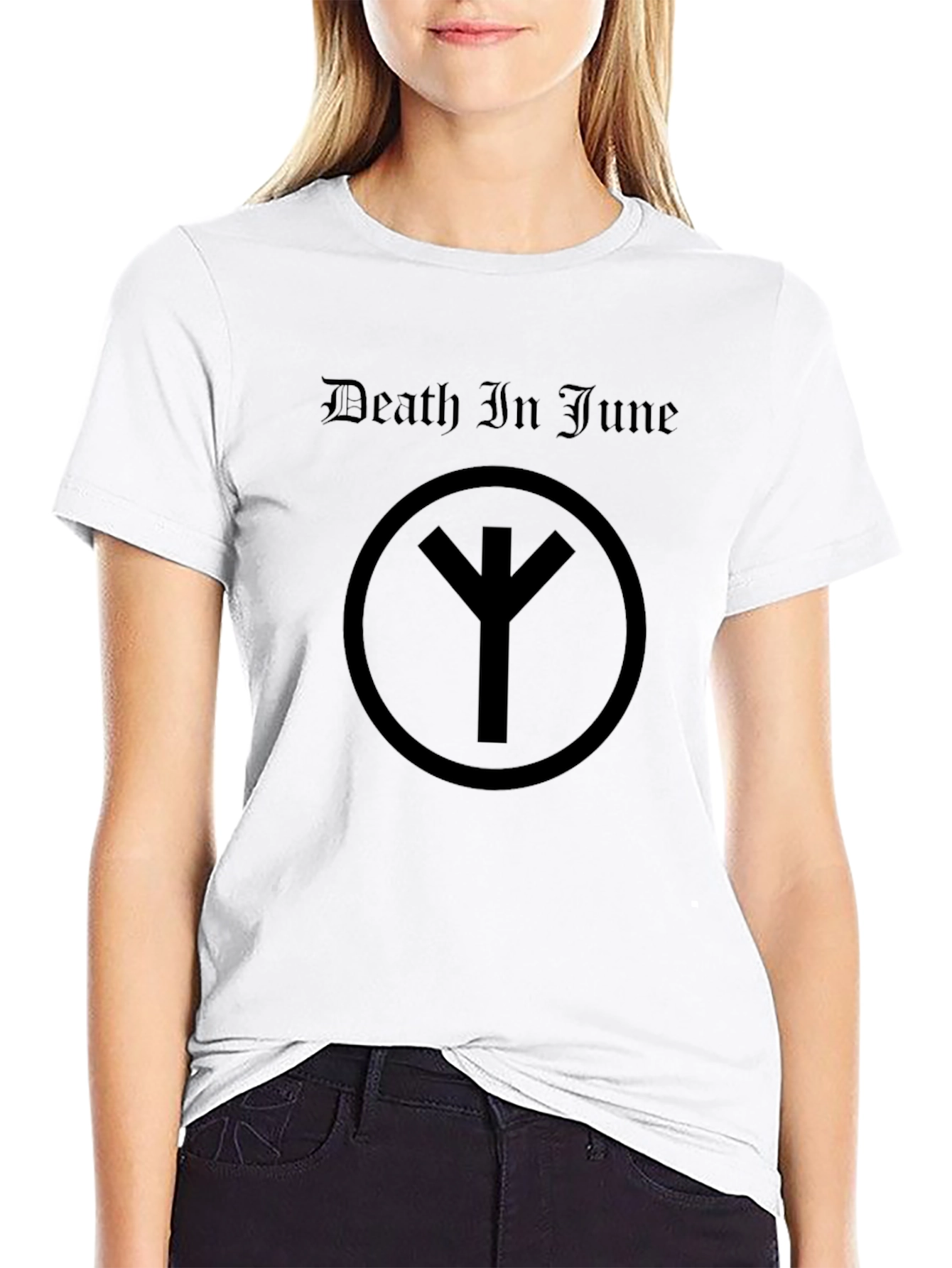 Death In June Black T-Shirt Occult Rune Graphic Tee