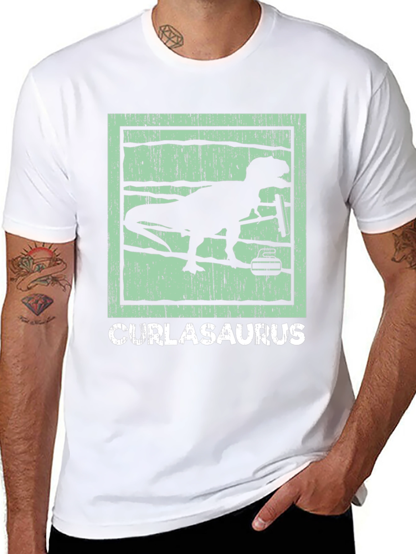 CURLASAURUS T-Rex Curl Barbell Gym Shirt