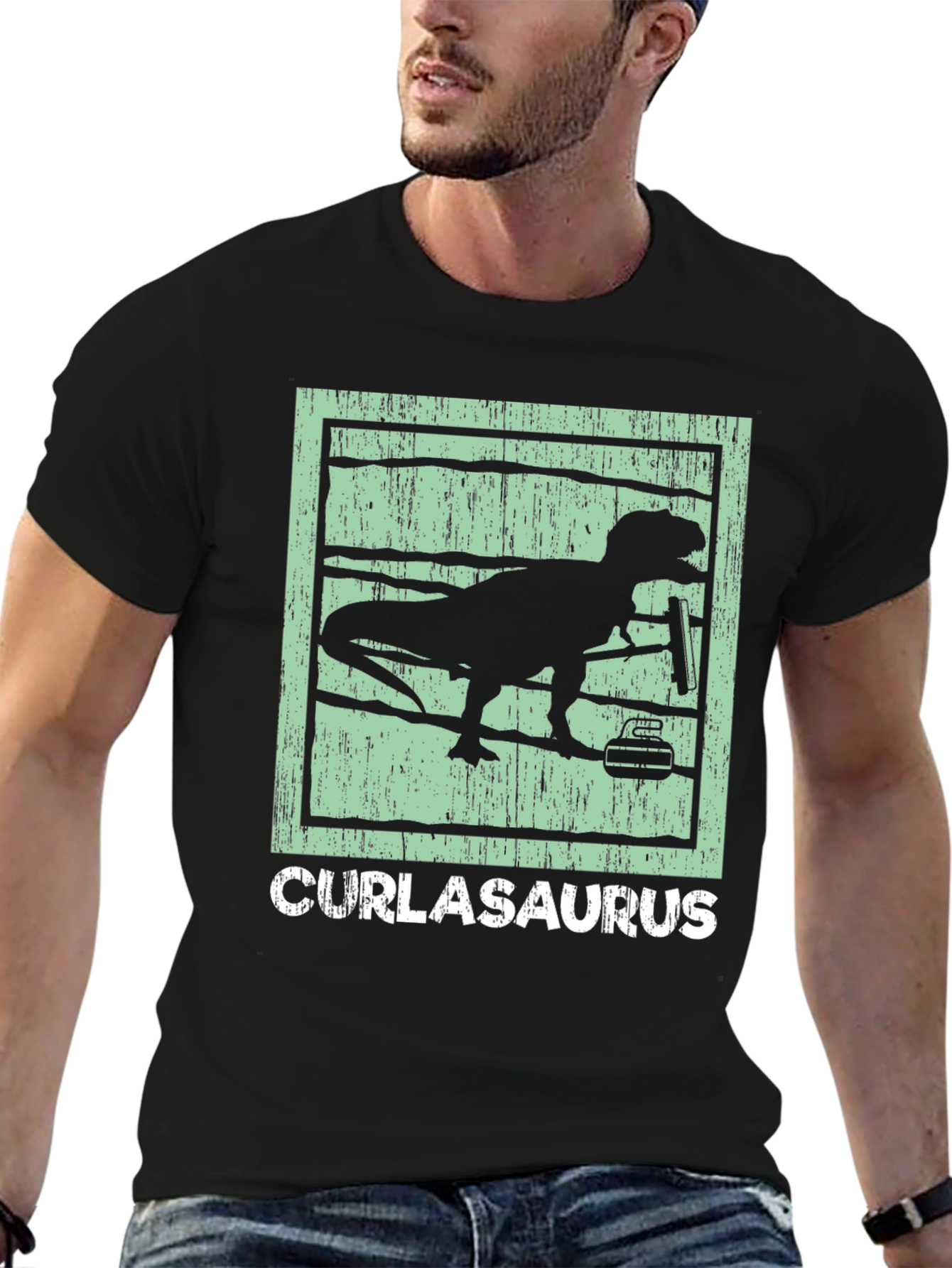 CURLASAURUS T-Rex Curl Barbell Gym Shirt