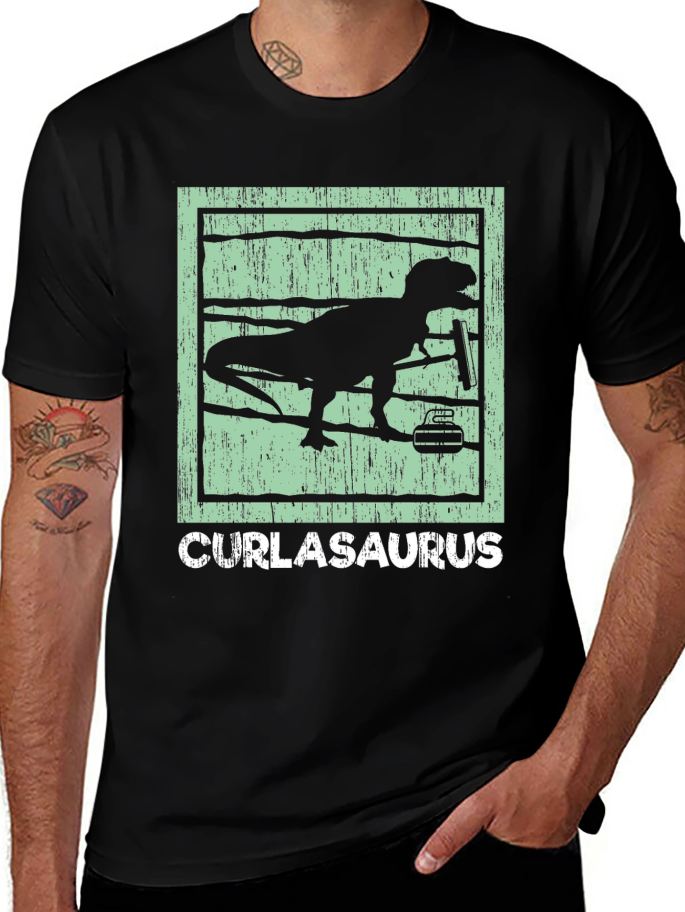 CURLASAURUS T-Rex Curl Barbell Gym Shirt