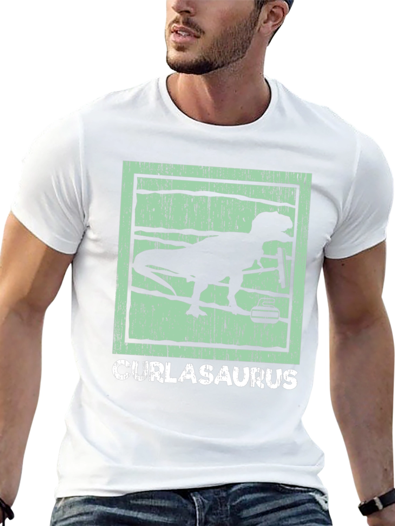 CURLASAURUS T-Rex Curl Barbell Gym Shirt