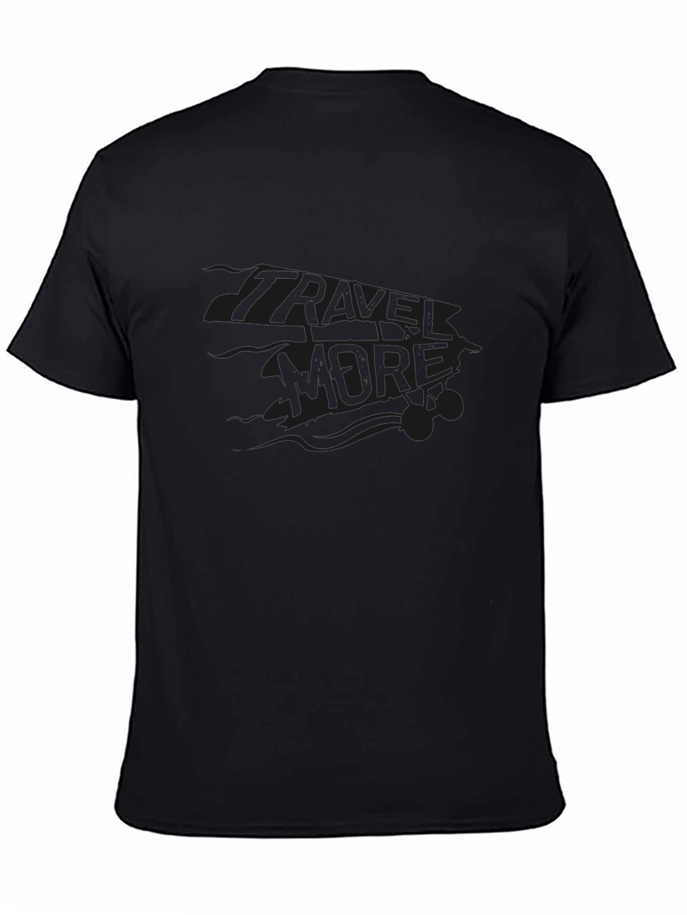 Travel More Black Graphic Tee