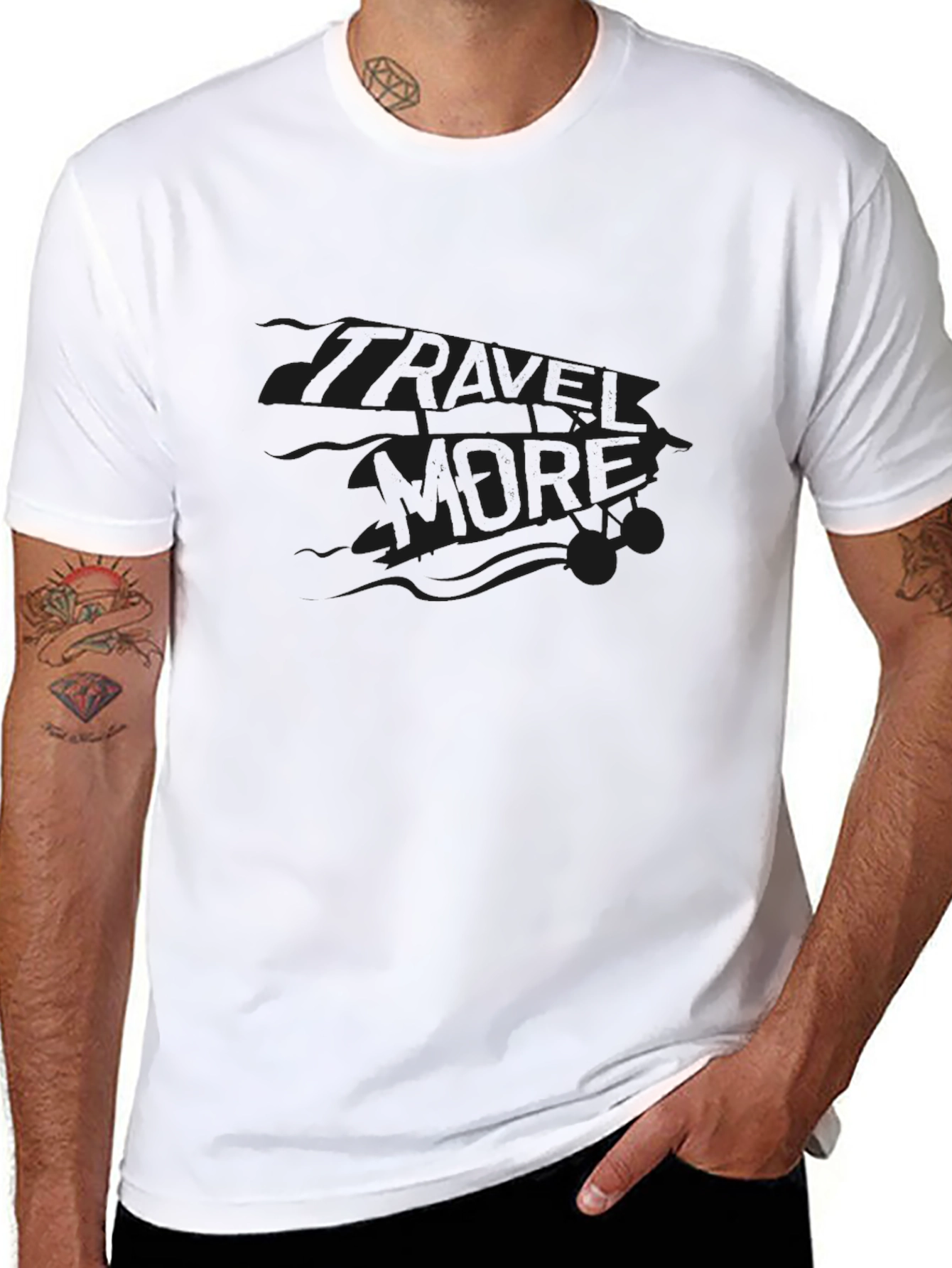 Travel More Black Graphic Tee