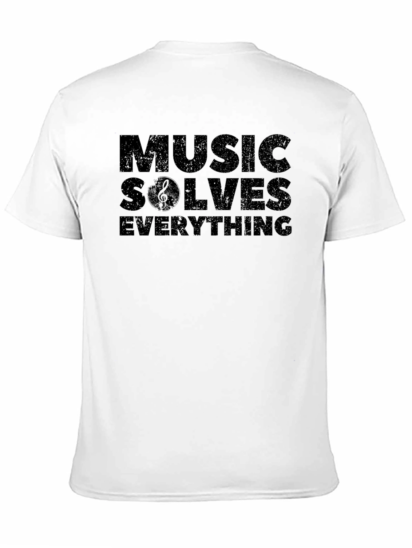 Music Solves Everything Black Graphic T-Shirt