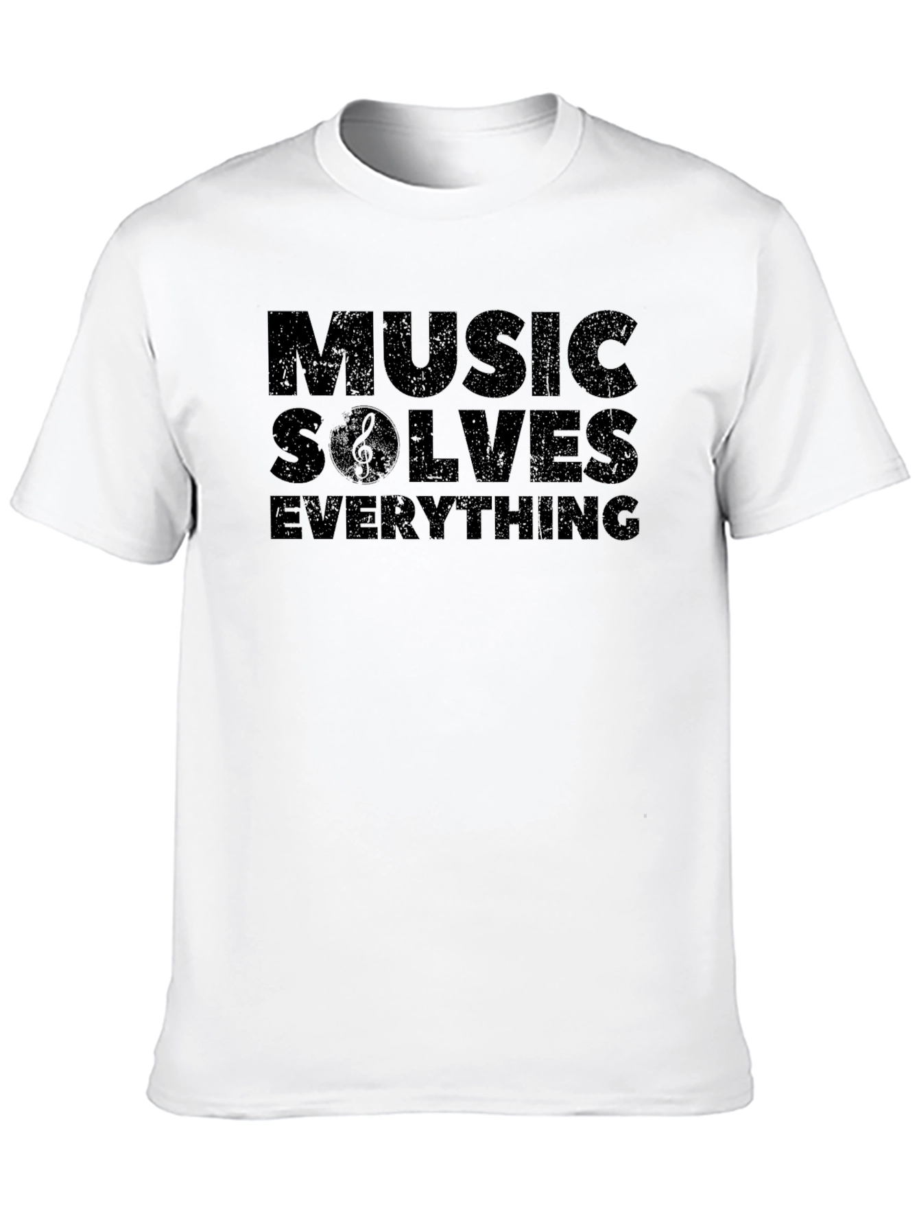 Music Solves Everything Black Graphic T-Shirt