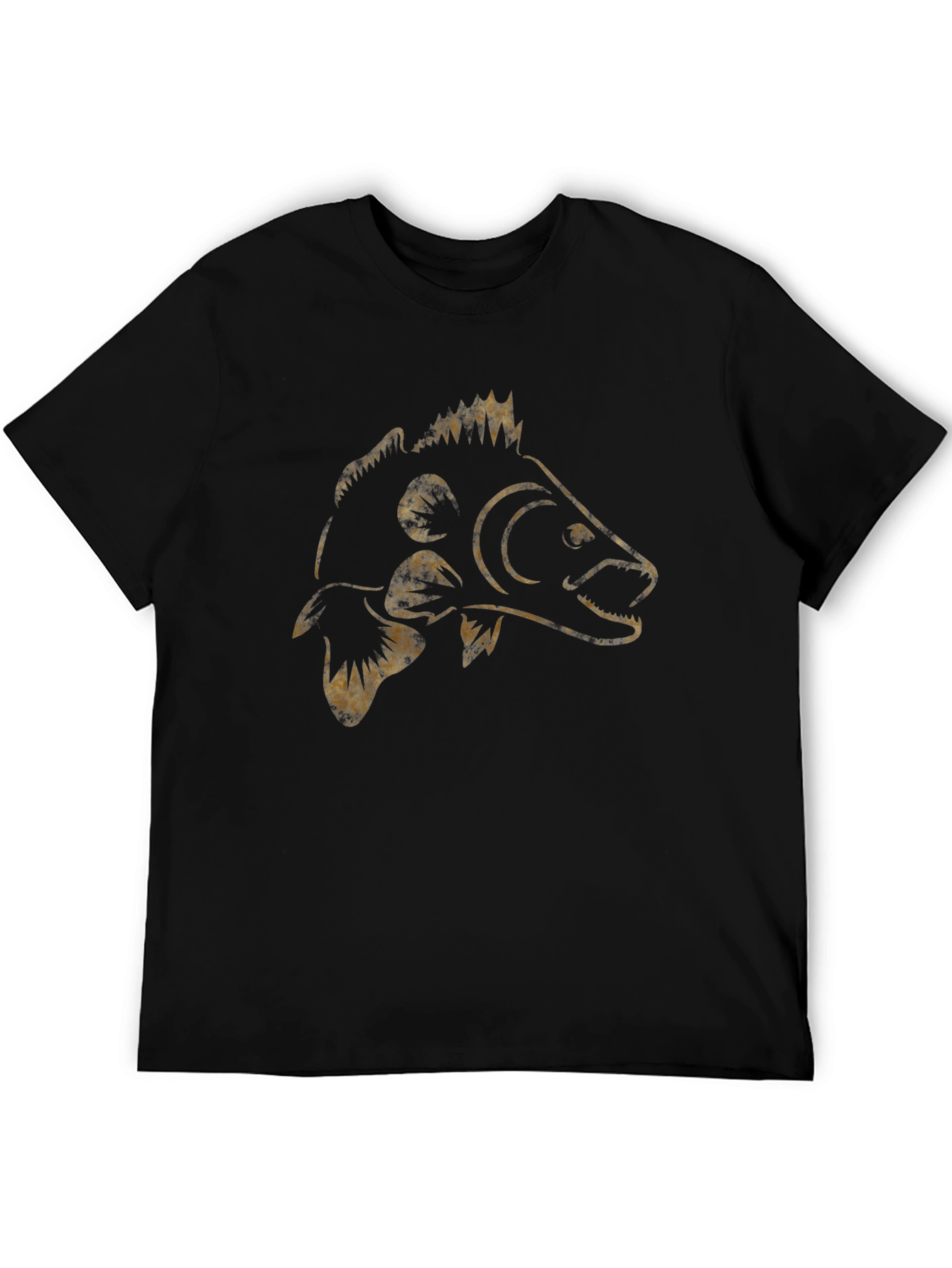 Carp Fish T-Shirt - Black Cotton Angler Tee