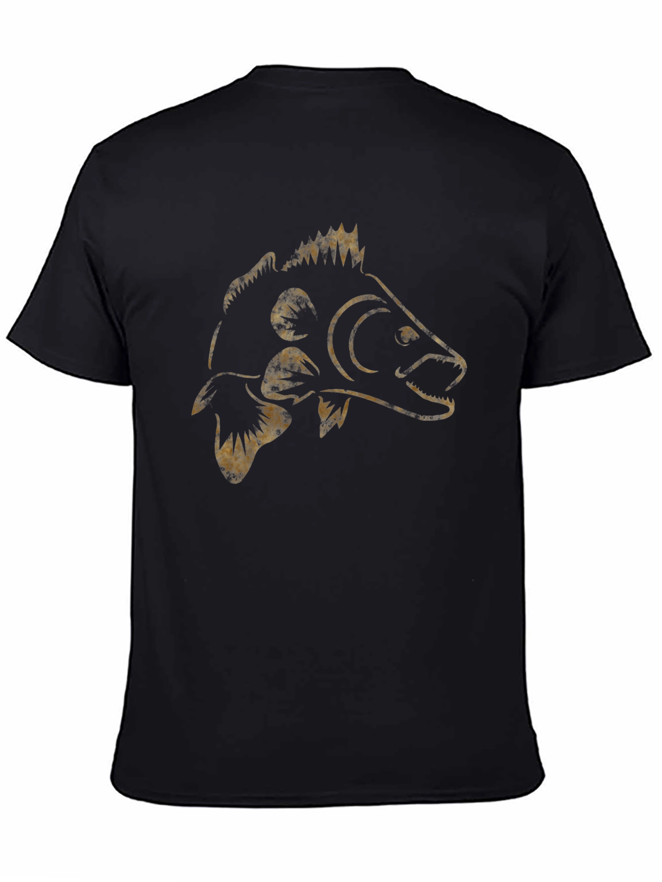 Carp Fish T-Shirt - Black Cotton Angler Tee