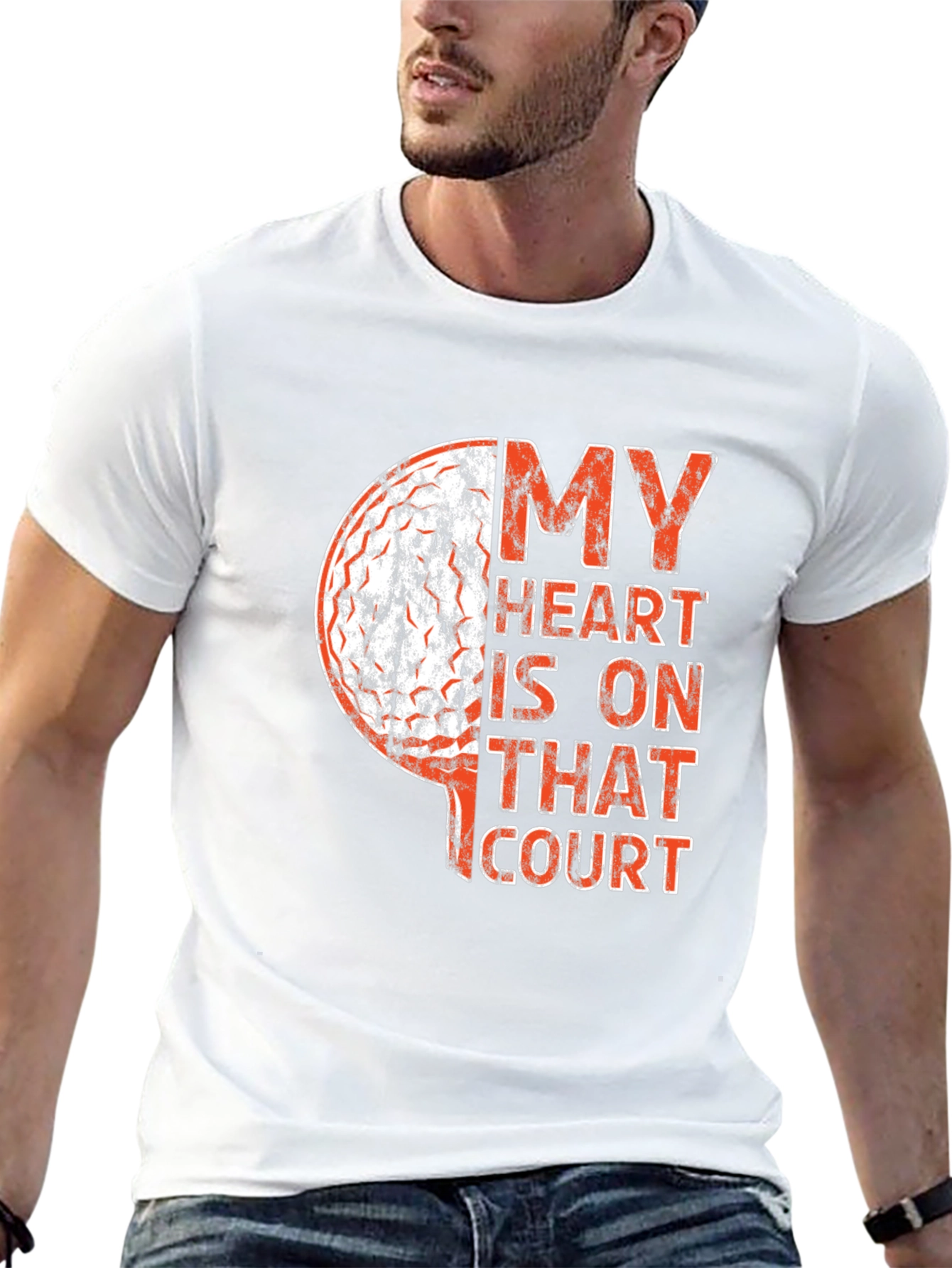 Basketball Heart Graphic Tee - Sports Fan Apparel