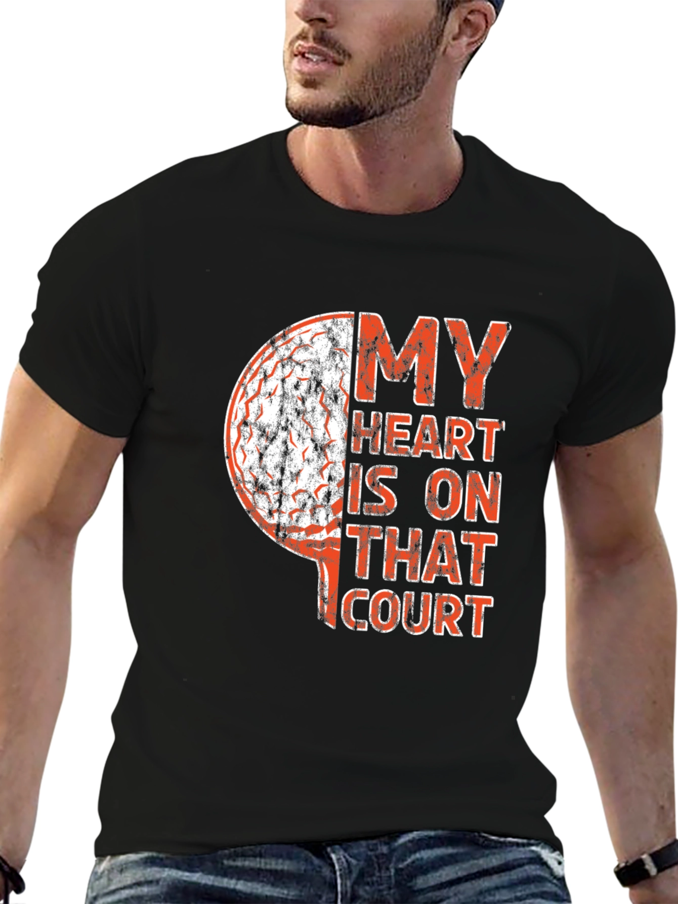Basketball Heart Graphic Tee - Sports Fan Apparel