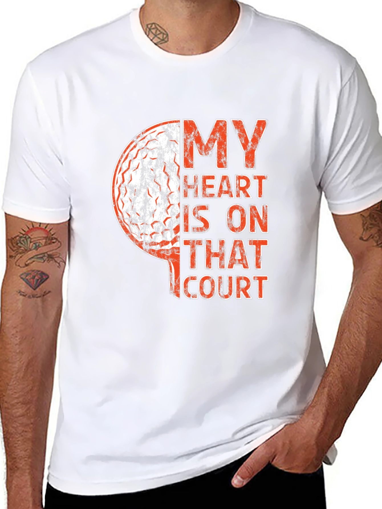 Basketball Heart Graphic Tee - Sports Fan Apparel