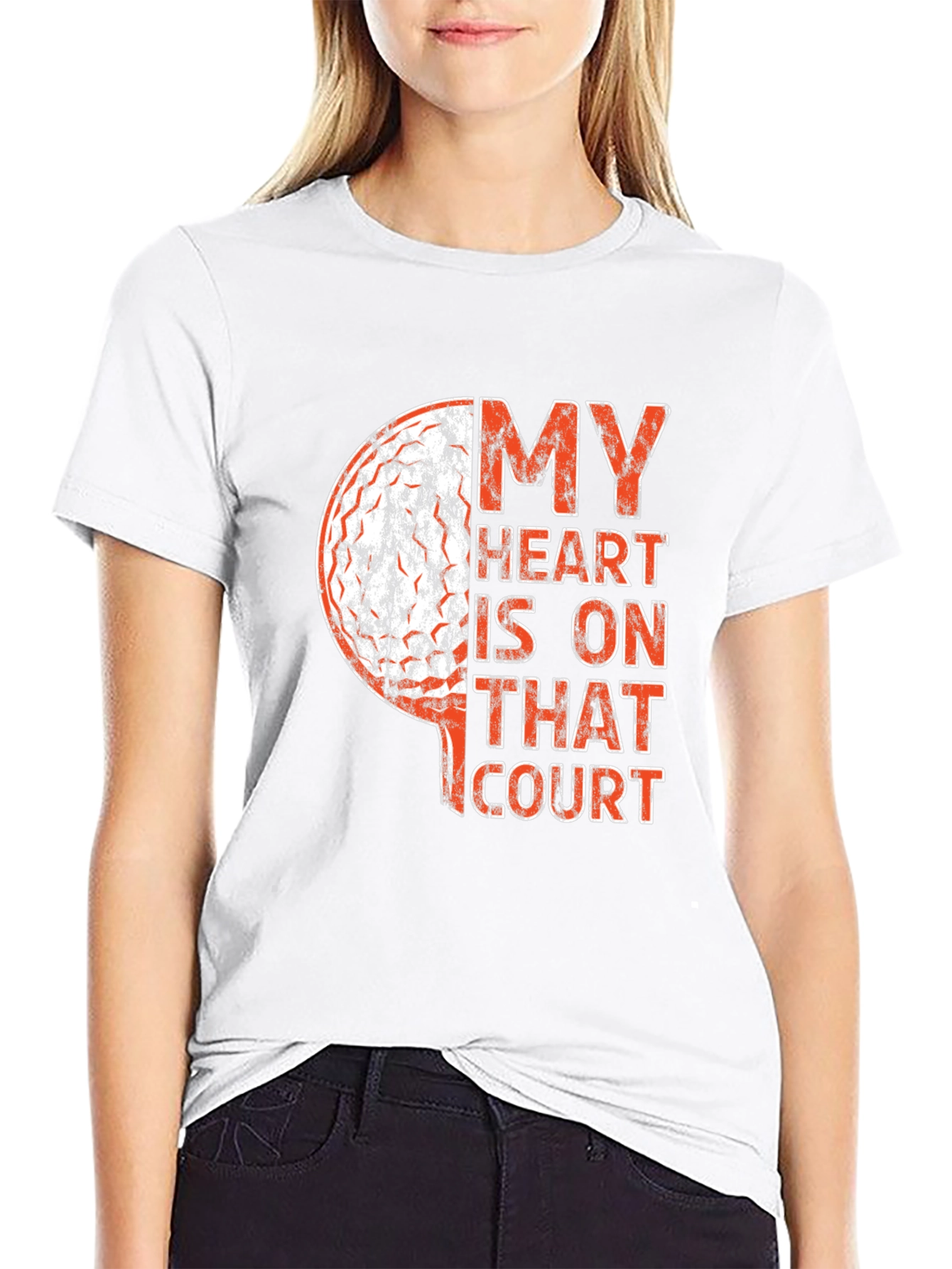 Basketball Heart Graphic Tee - Sports Fan Apparel