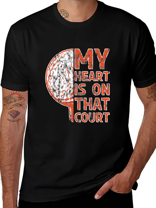 Basketball Heart Graphic Tee - Sports Fan Apparel