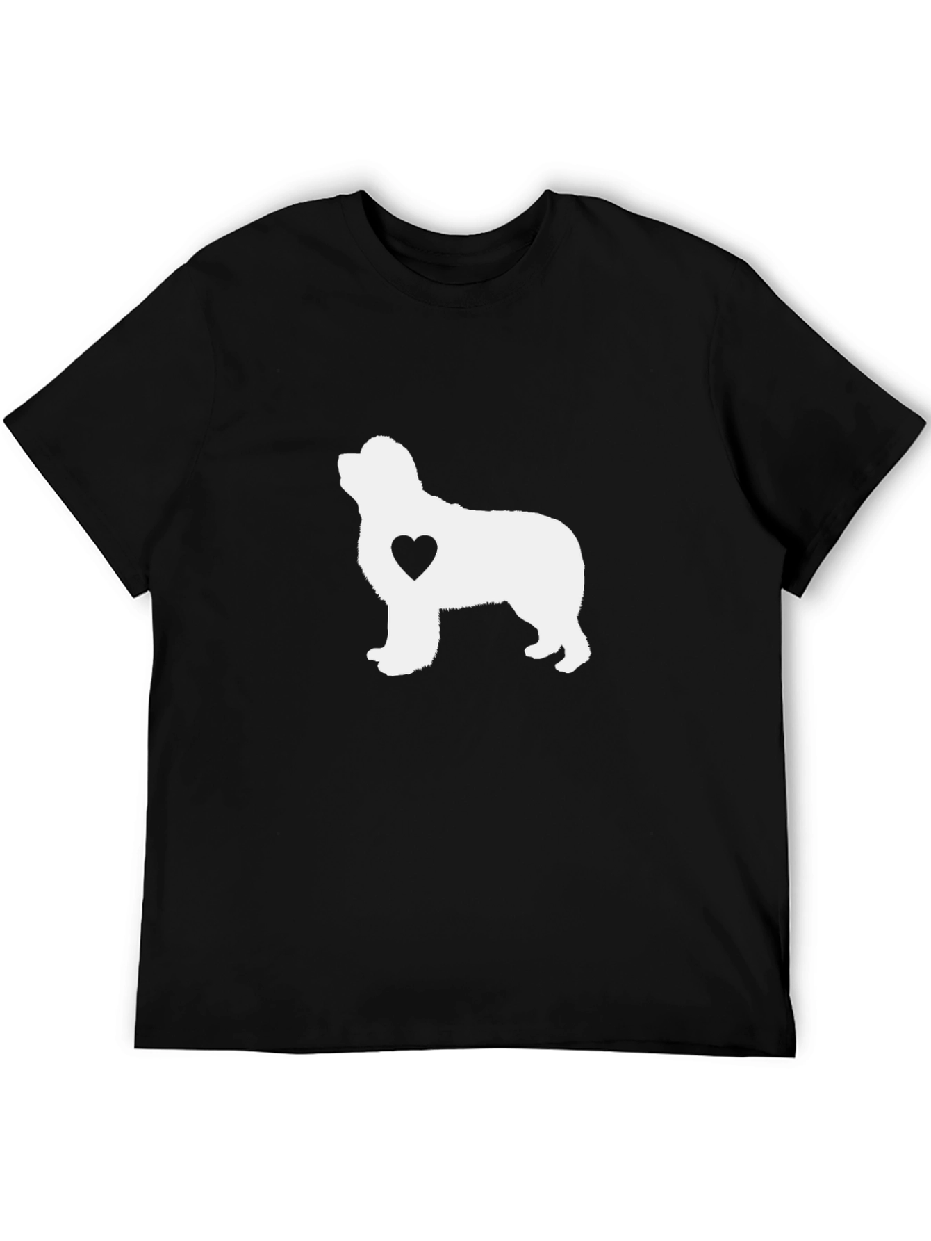 Dog Heart T-Shirt - Black Crew Neck Tee
